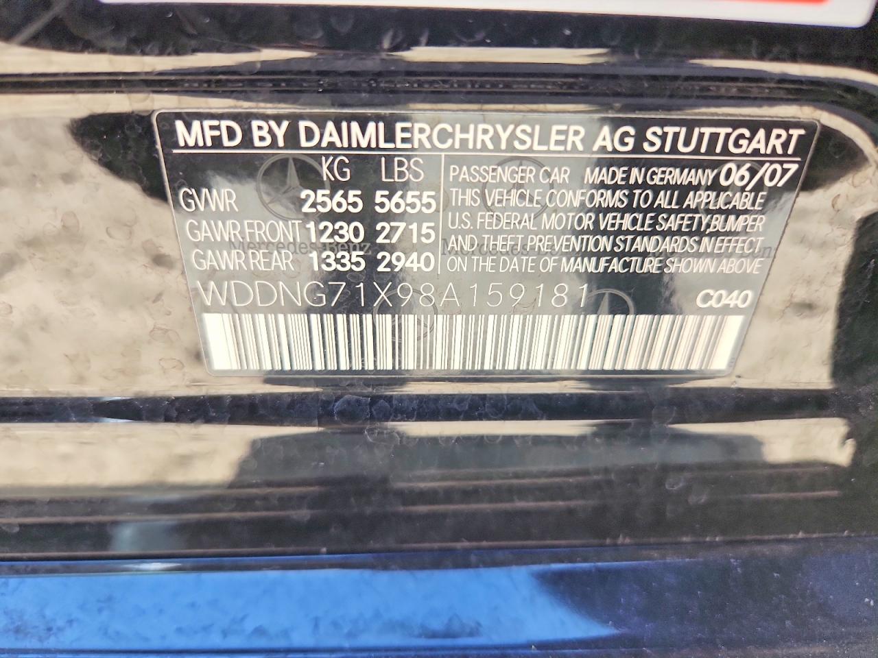 2008 Mercedes-benz S 550 Black vin: WDDNG71X98A159181