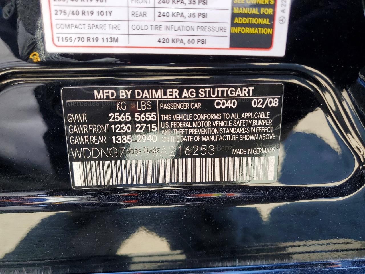 2008 Mercedes-benz S 550 Black vin: WDDNG71X98A216253