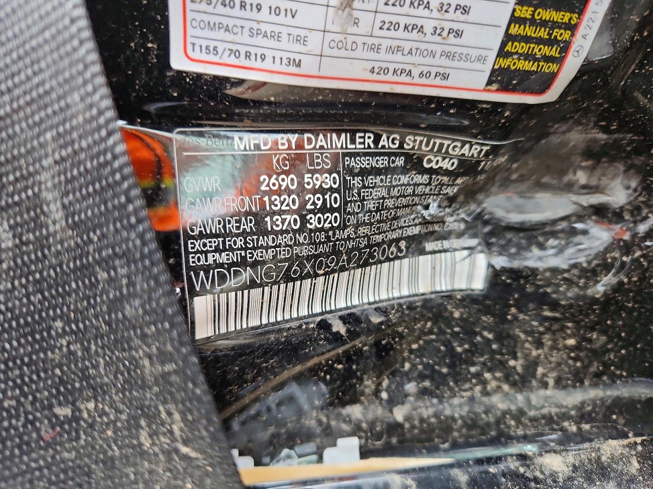 2009 Mercedes-benz S 600 Black vin: WDDNG76X09A273063