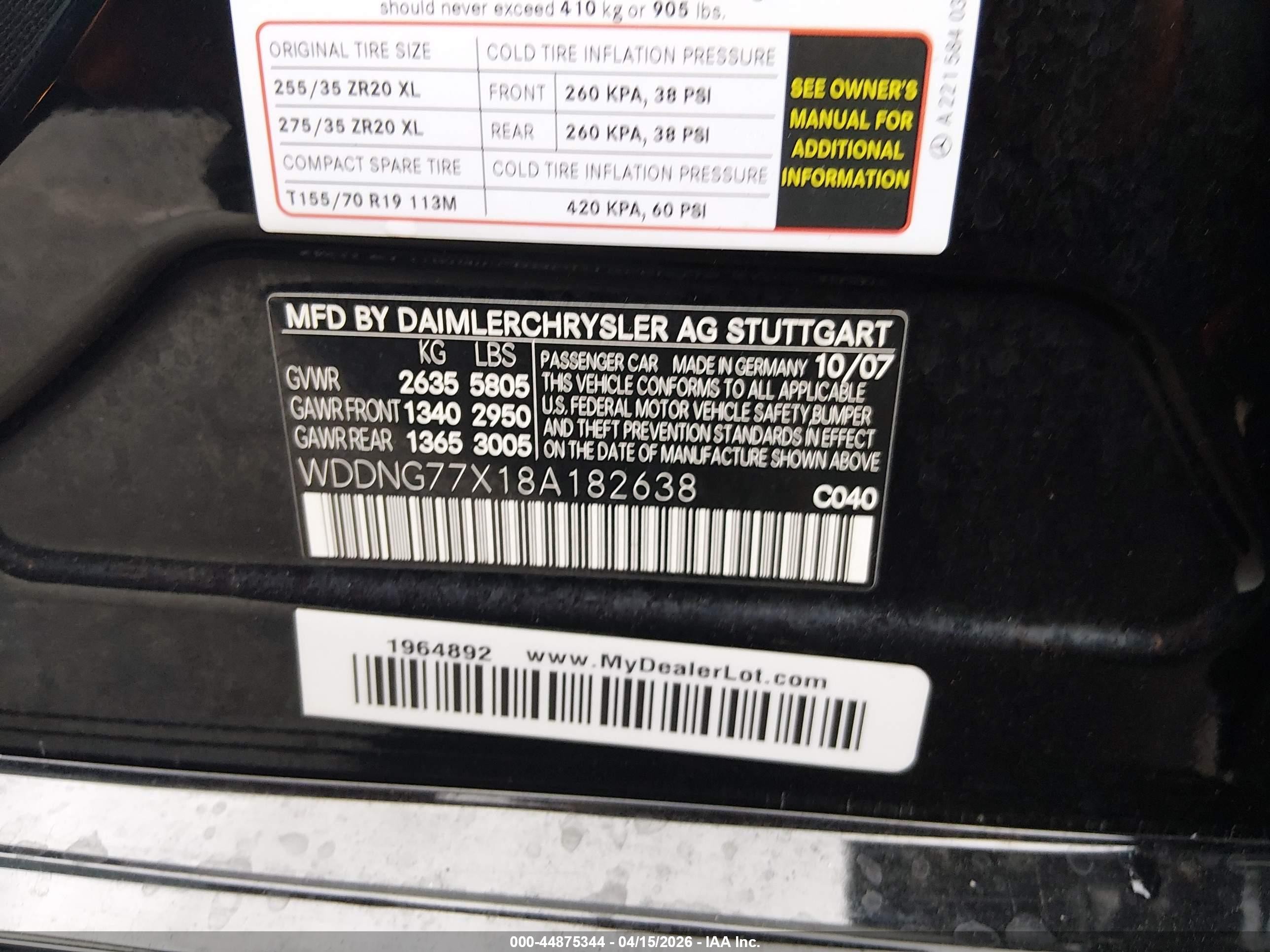 2008 Mercedes-benz S 63 Amg Черный vin: WDDNG77X18A182638