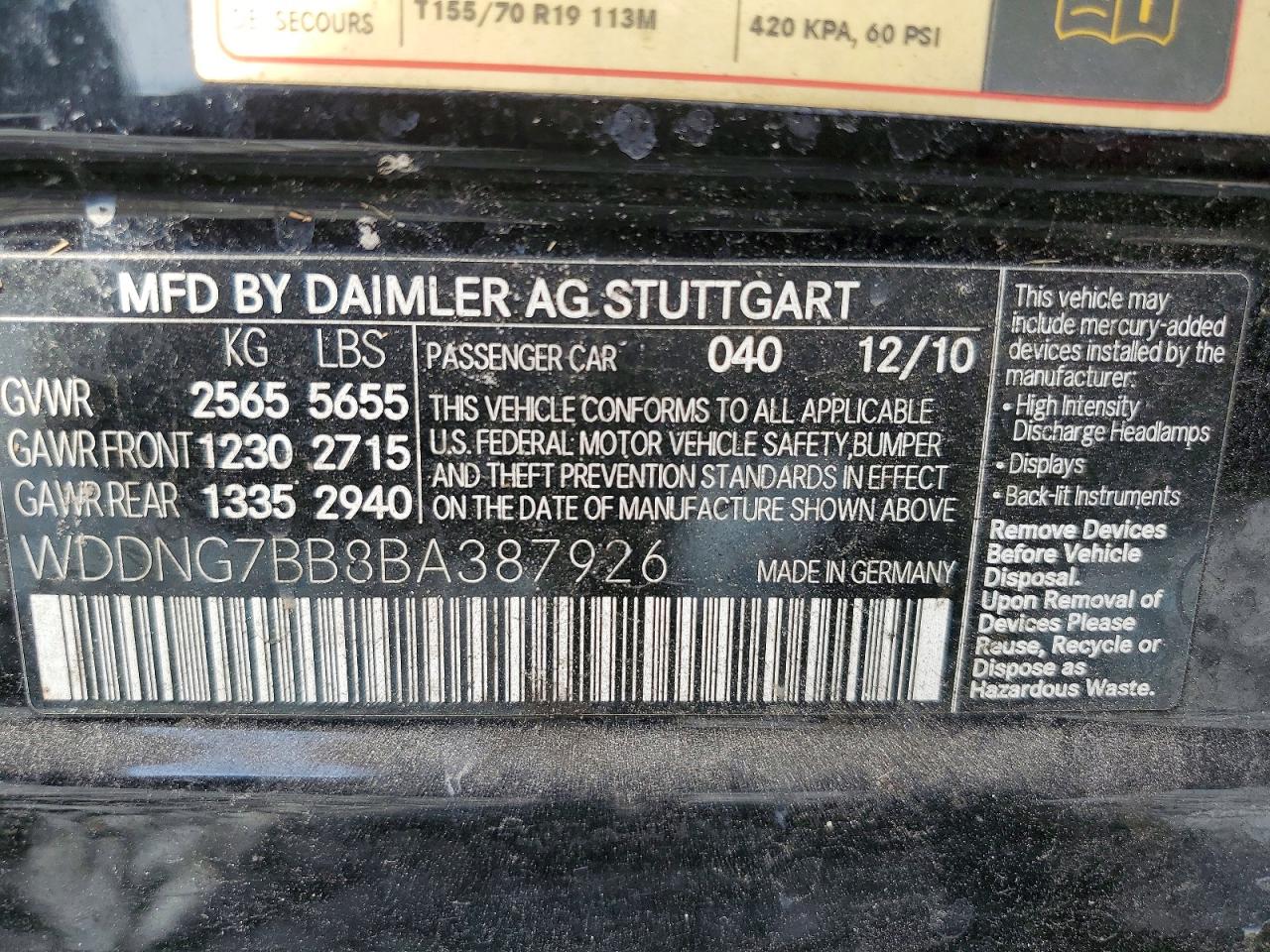 2011 Mercedes-benz S 550 Black vin: WDDNG7BB8BA387926