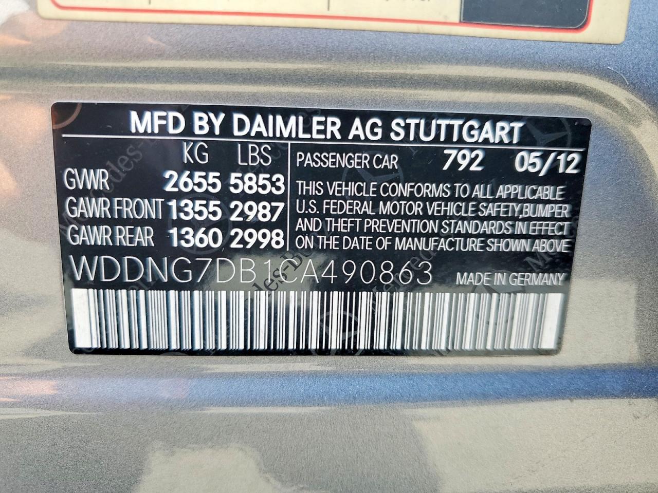 2012 Mercedes-benz S 550 Silver vin: WDDNG7DB1CA490863