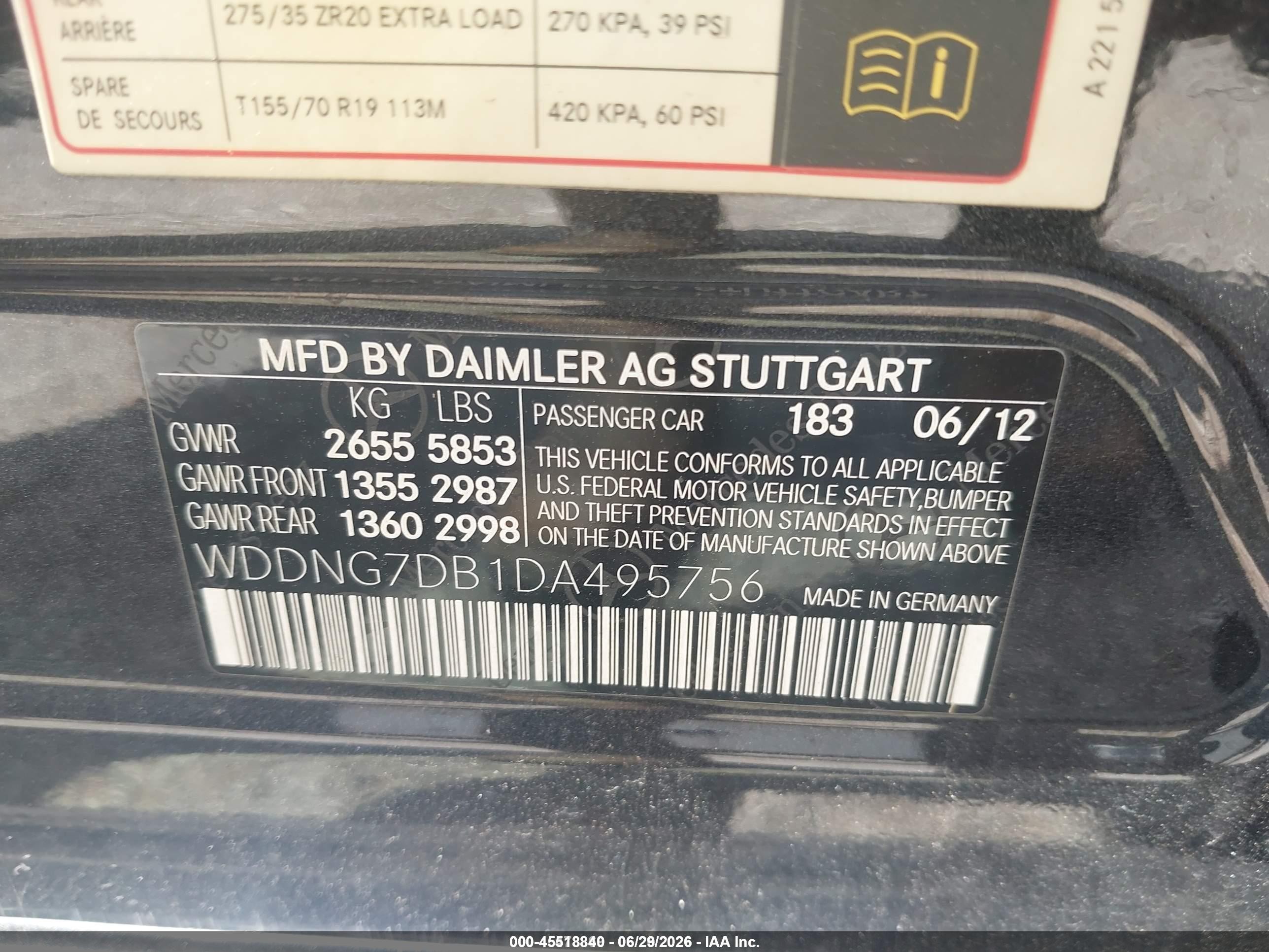 2013 Mercedes-benz S 550   Black vin: WDDNG7DB1DA495756