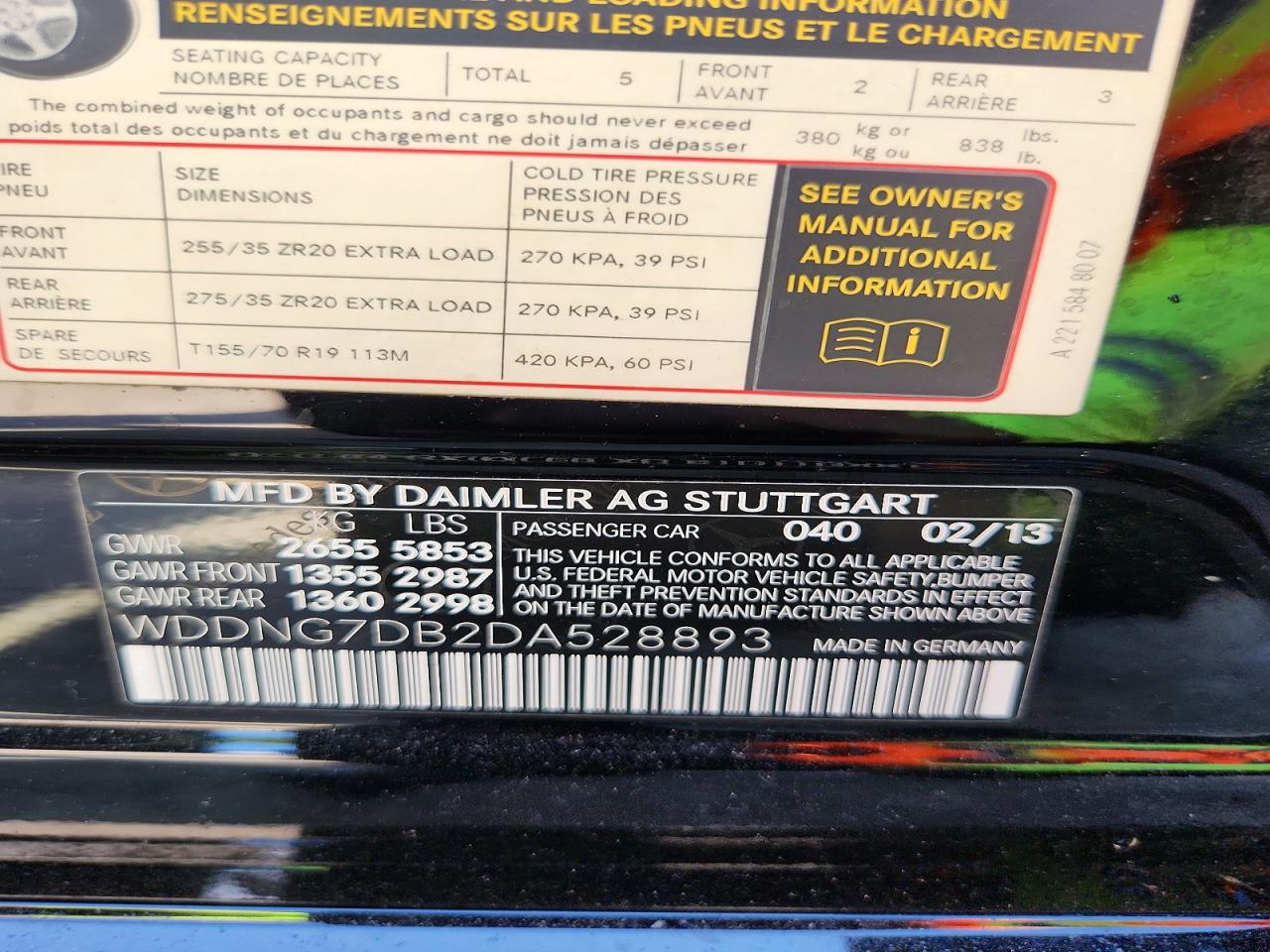 2013 Mercedes-benz S 550 Черный vin: WDDNG7DB2DA528893