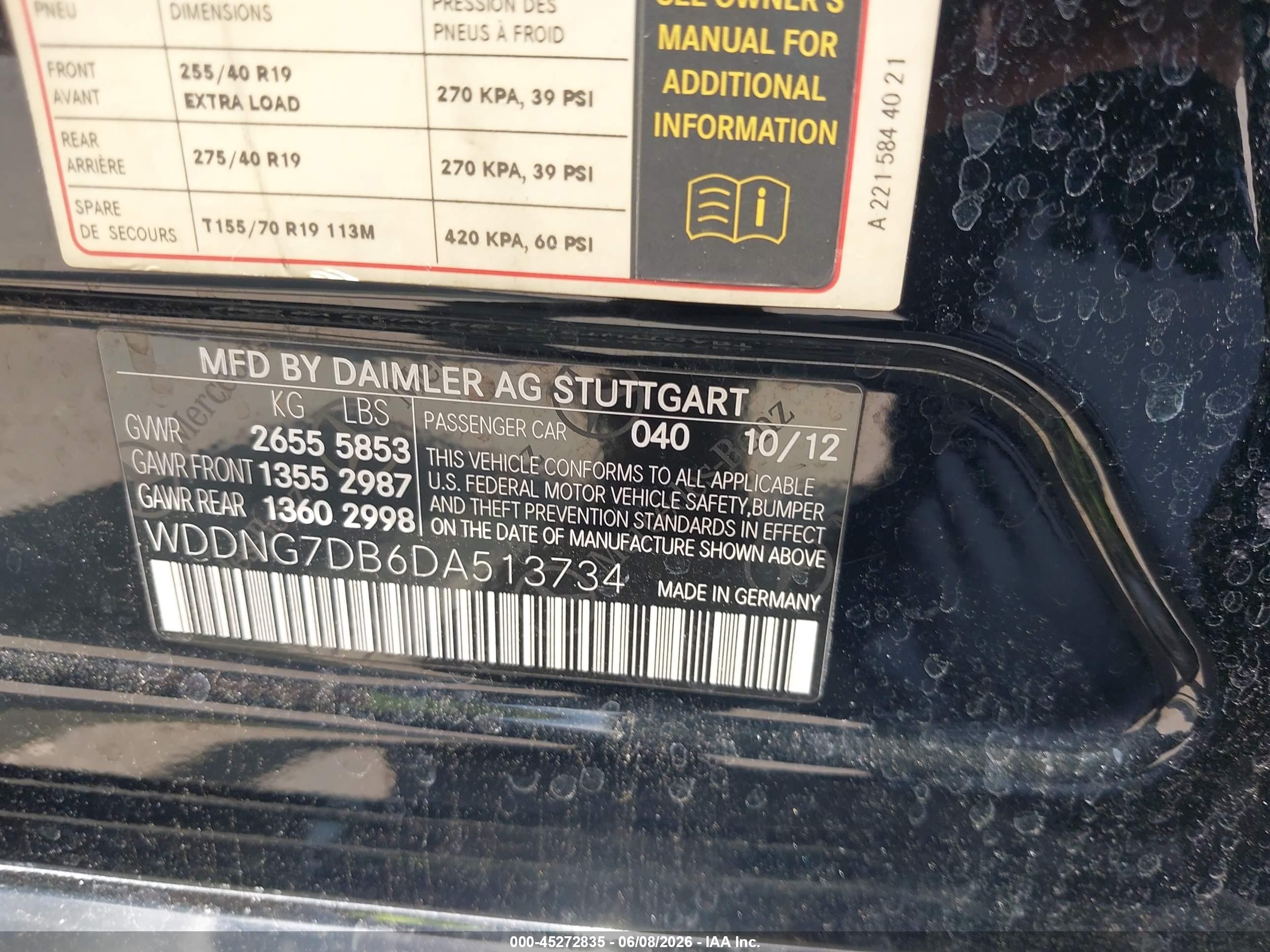 2013 Mercedes-benz S 550   Black vin: WDDNG7DB6DA513734