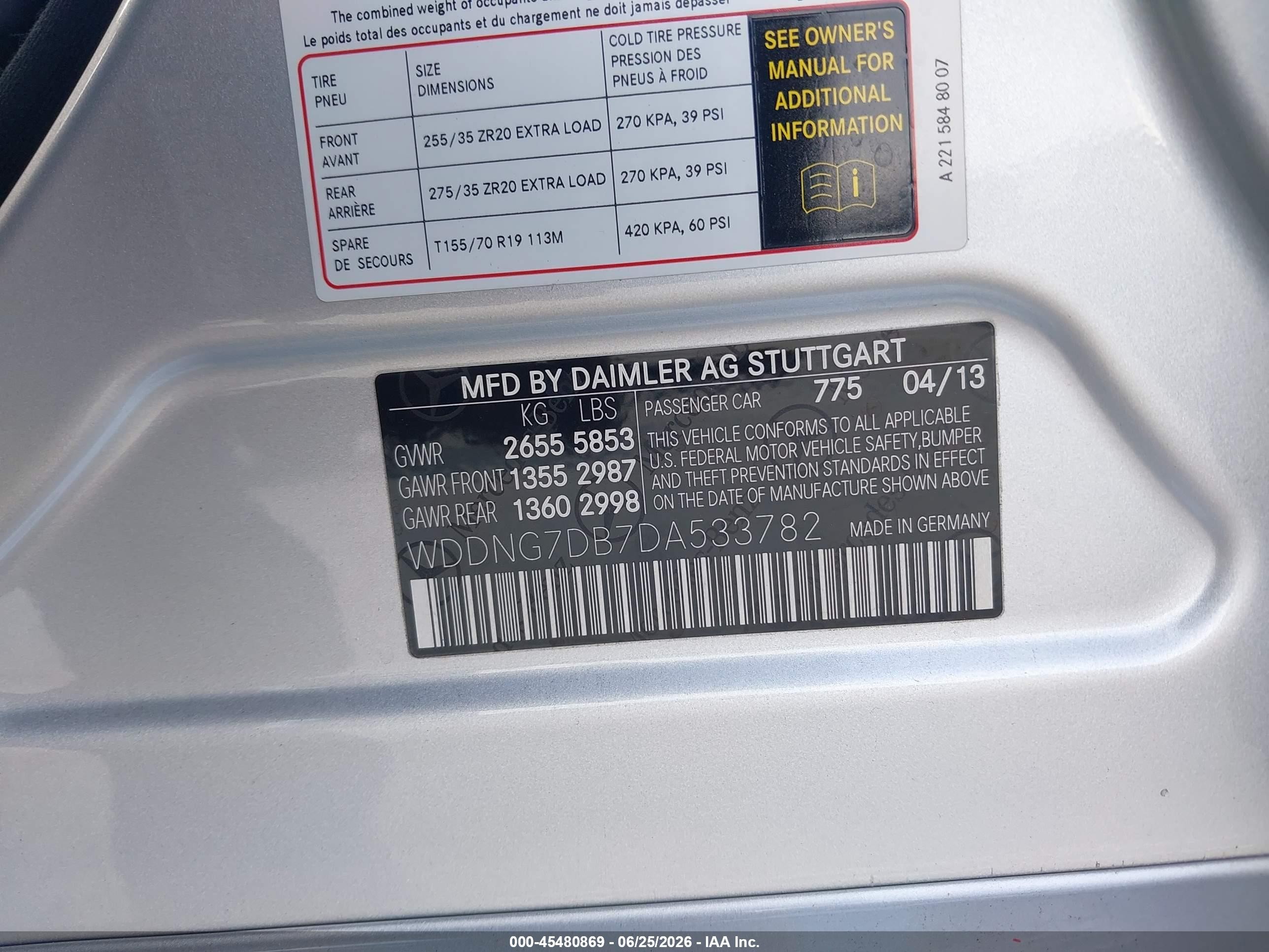2013 Mercedes-benz S 550 Silver vin: WDDNG7DB7DA533782