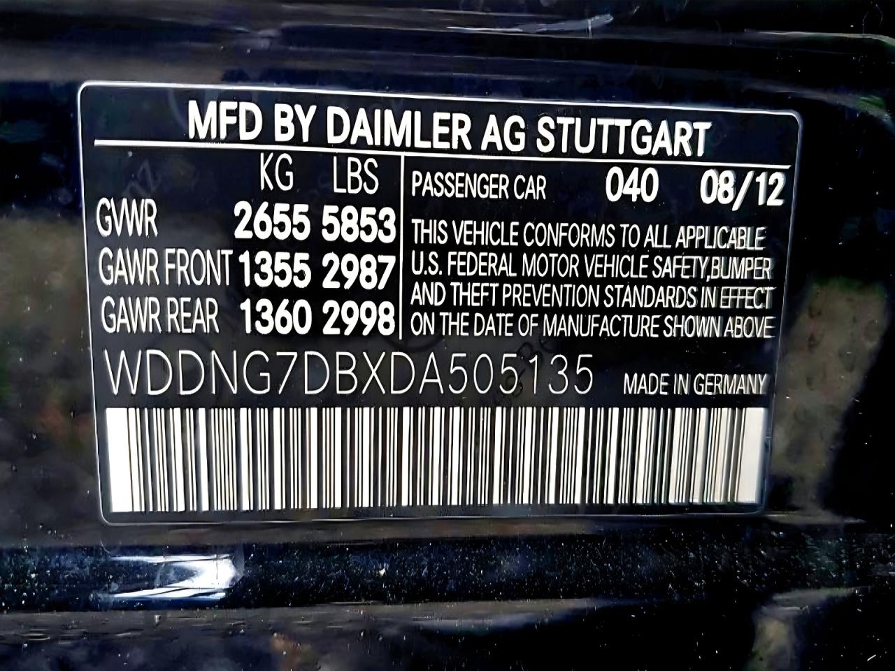 2013 Mercedes-benz S 550 Black vin: WDDNG7DBXDA505135