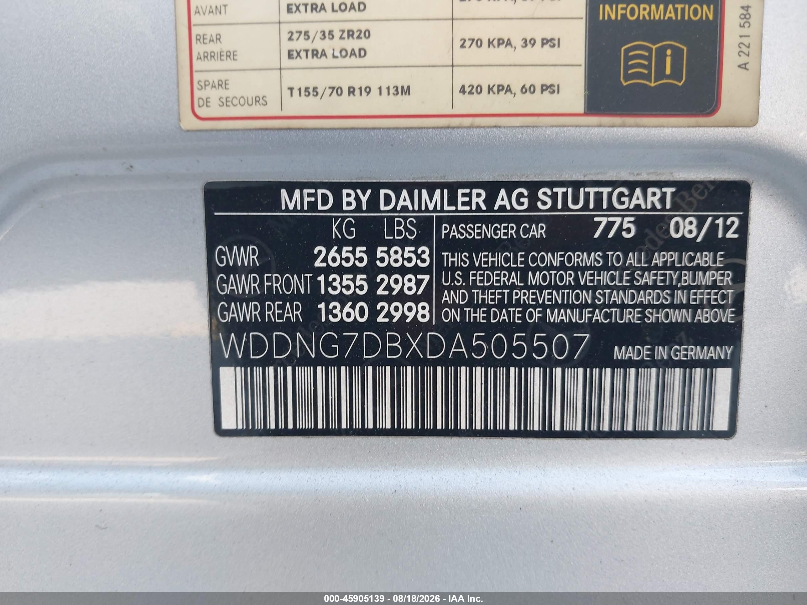 2013 Mercedes-benz S 550   Silver vin: WDDNG7DBXDA505507