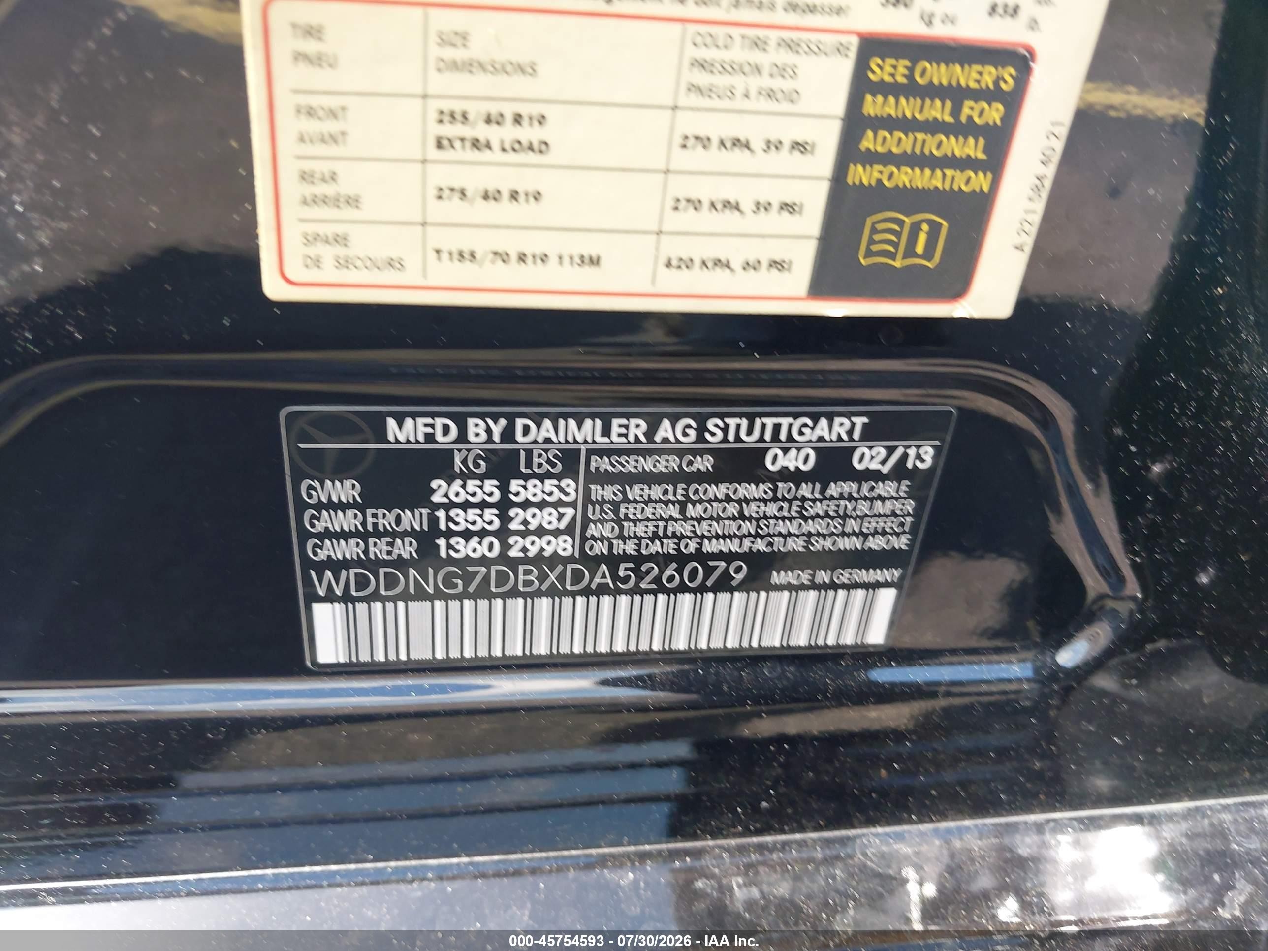 2013 Mercedes-benz S 550   Black vin: WDDNG7DBXDA526079