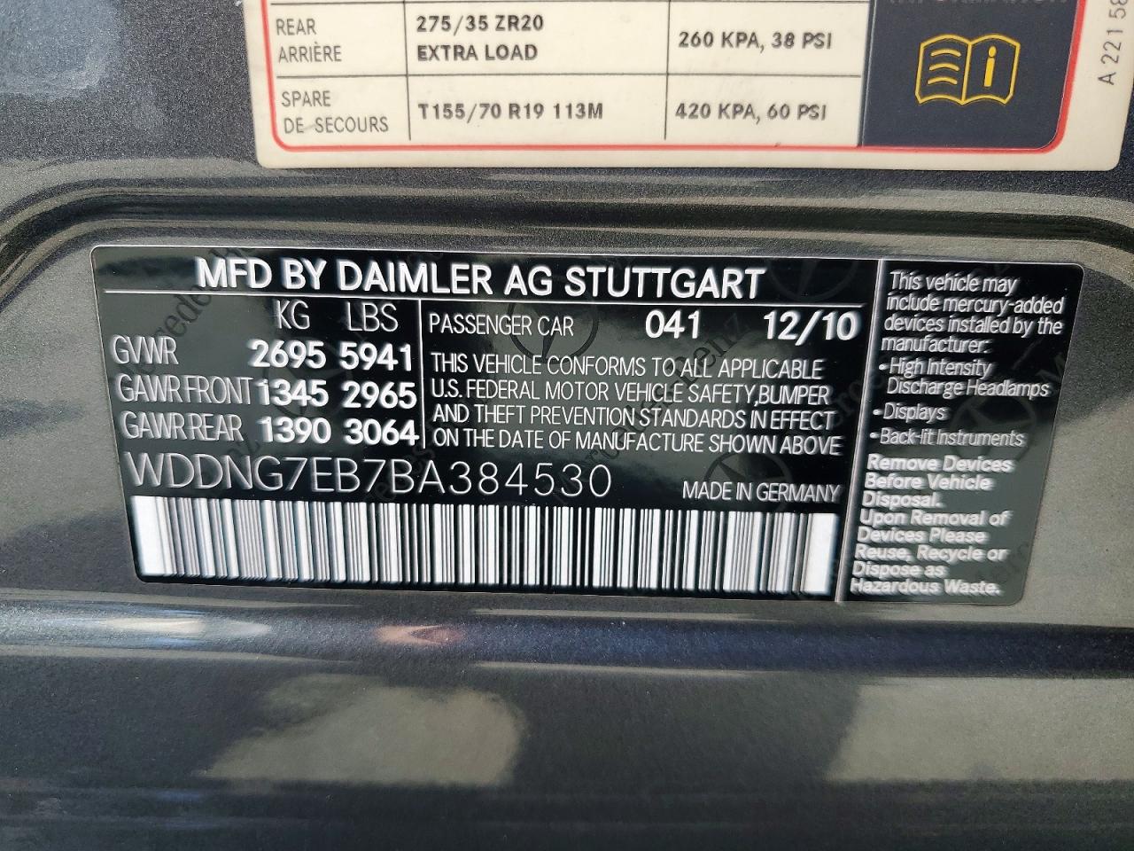 2011 Mercedes-benz S 63 Amg Gray vin: WDDNG7EB7BA384530