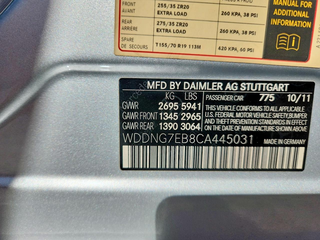 2012 Mercedes-benz S 63 Amg Silver vin: WDDNG7EB8CA445031