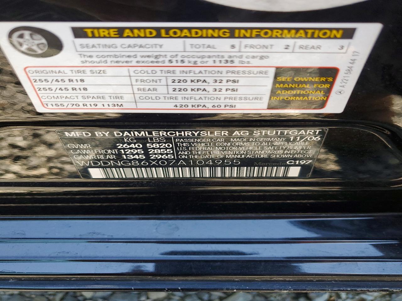 2007 Mercedes-benz S 550 4matic Black vin: WDDNG86X07A104955