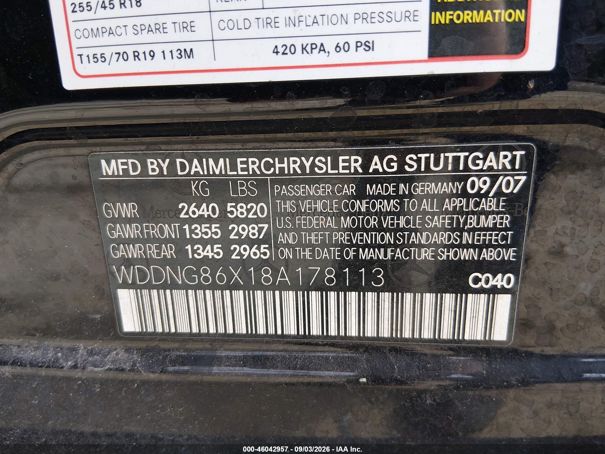 2008 Mercedes-benz S 550 4matic Black vin: WDDNG86X18A178113