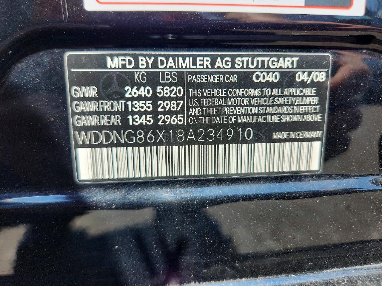 2008 Mercedes-benz S 550 4matic Black vin: WDDNG86X18A234910