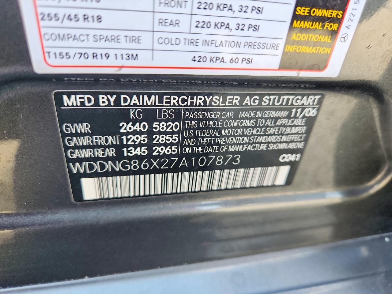 2007 Mercedes-benz S 550 4matic Two Tone vin: WDDNG86X27A107873