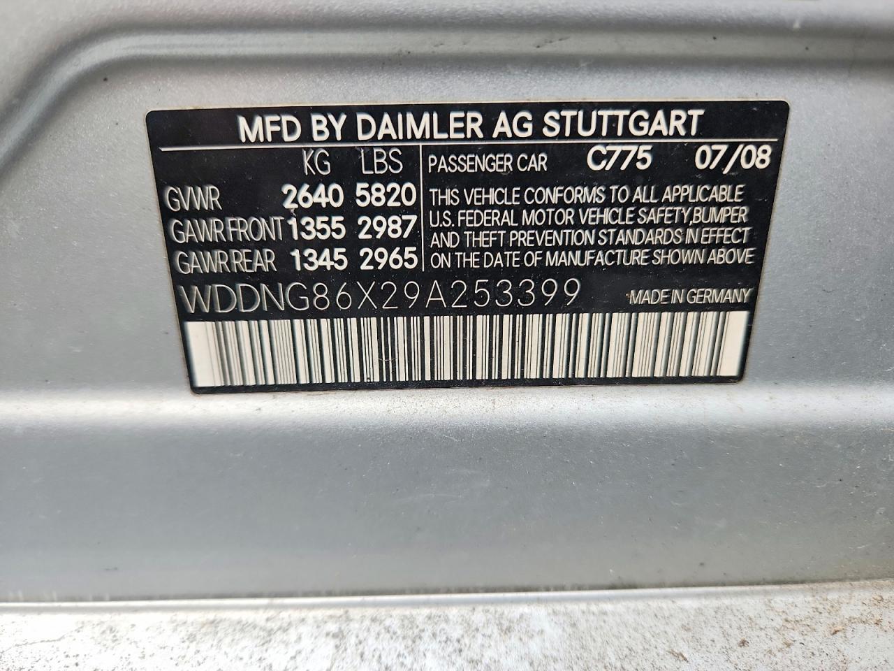 2009 Mercedes-benz S 550 4matic Silver vin: WDDNG86X29A253399