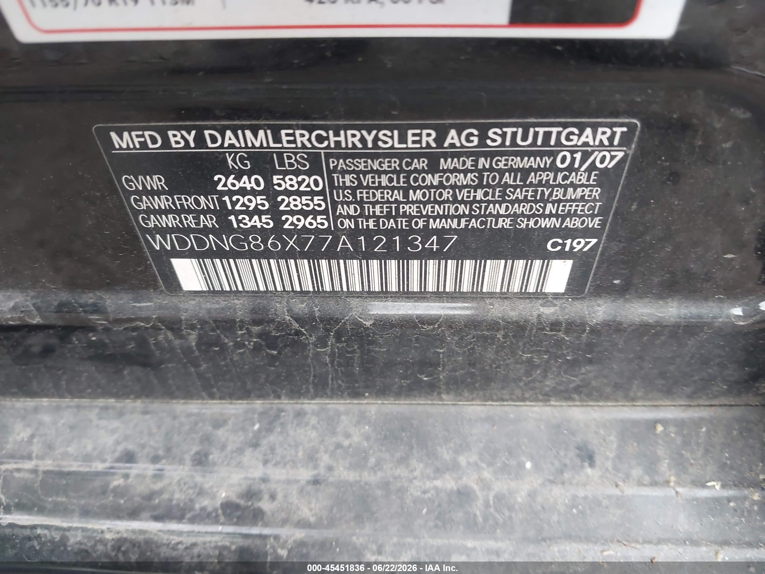 2007 Mercedes-benz S 550 4matic Черный vin: WDDNG86X77A121347
