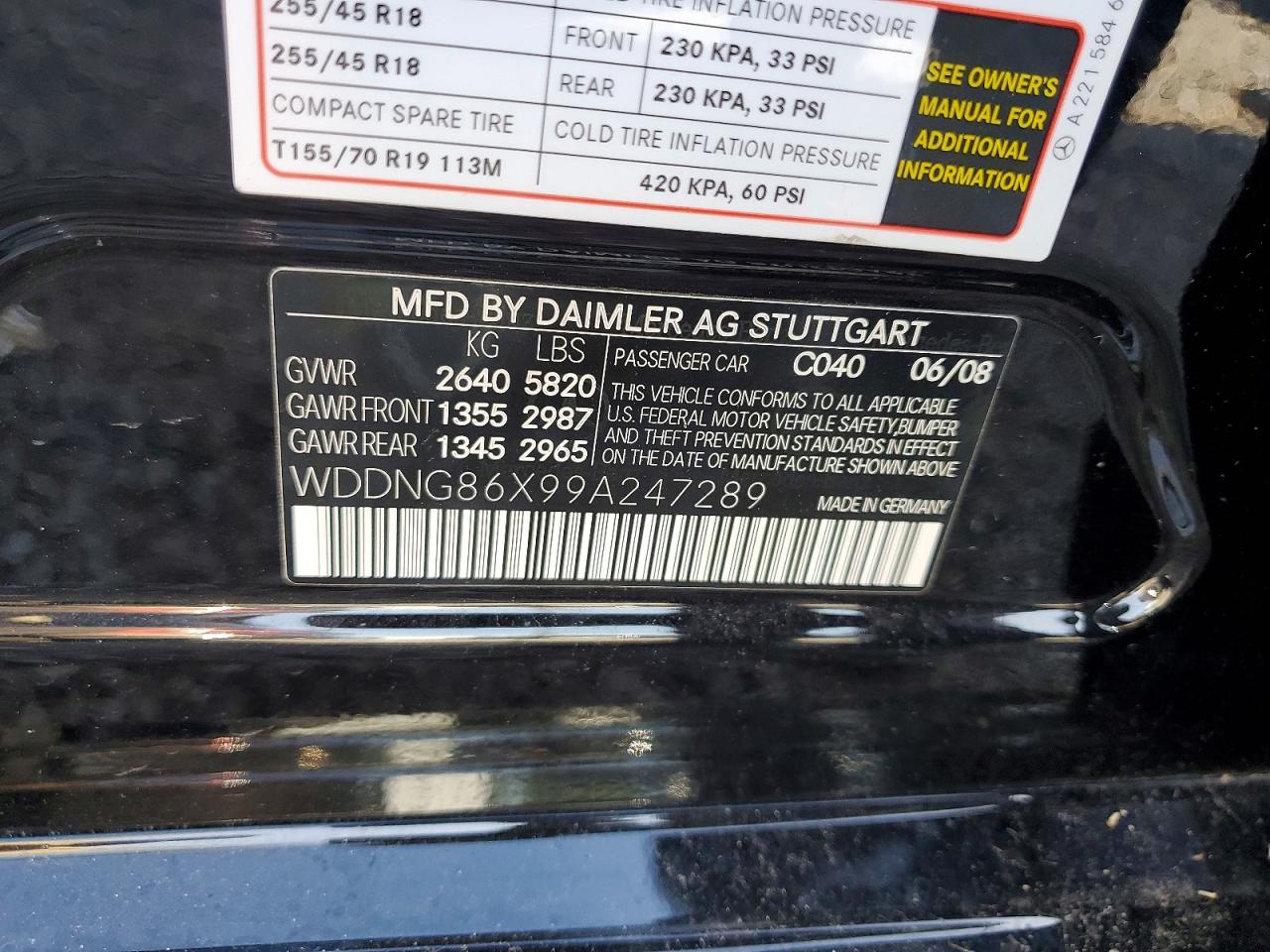 2009 Mercedes-benz S 550 4matic Черный vin: WDDNG86X99A247289