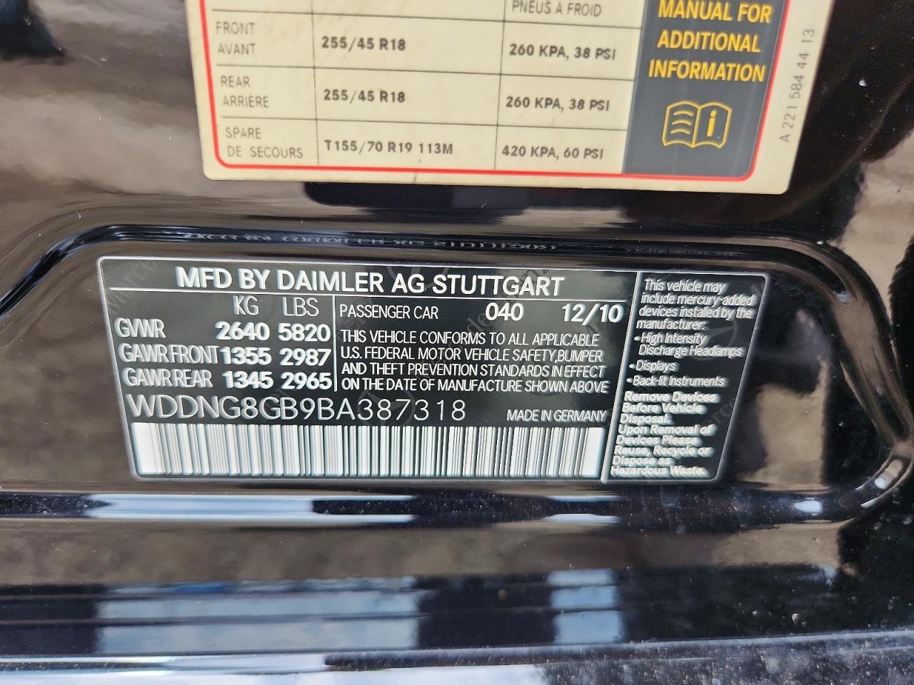 2011 Mercedes-benz S 550 4matic Black vin: WDDNG8GB9BA387318