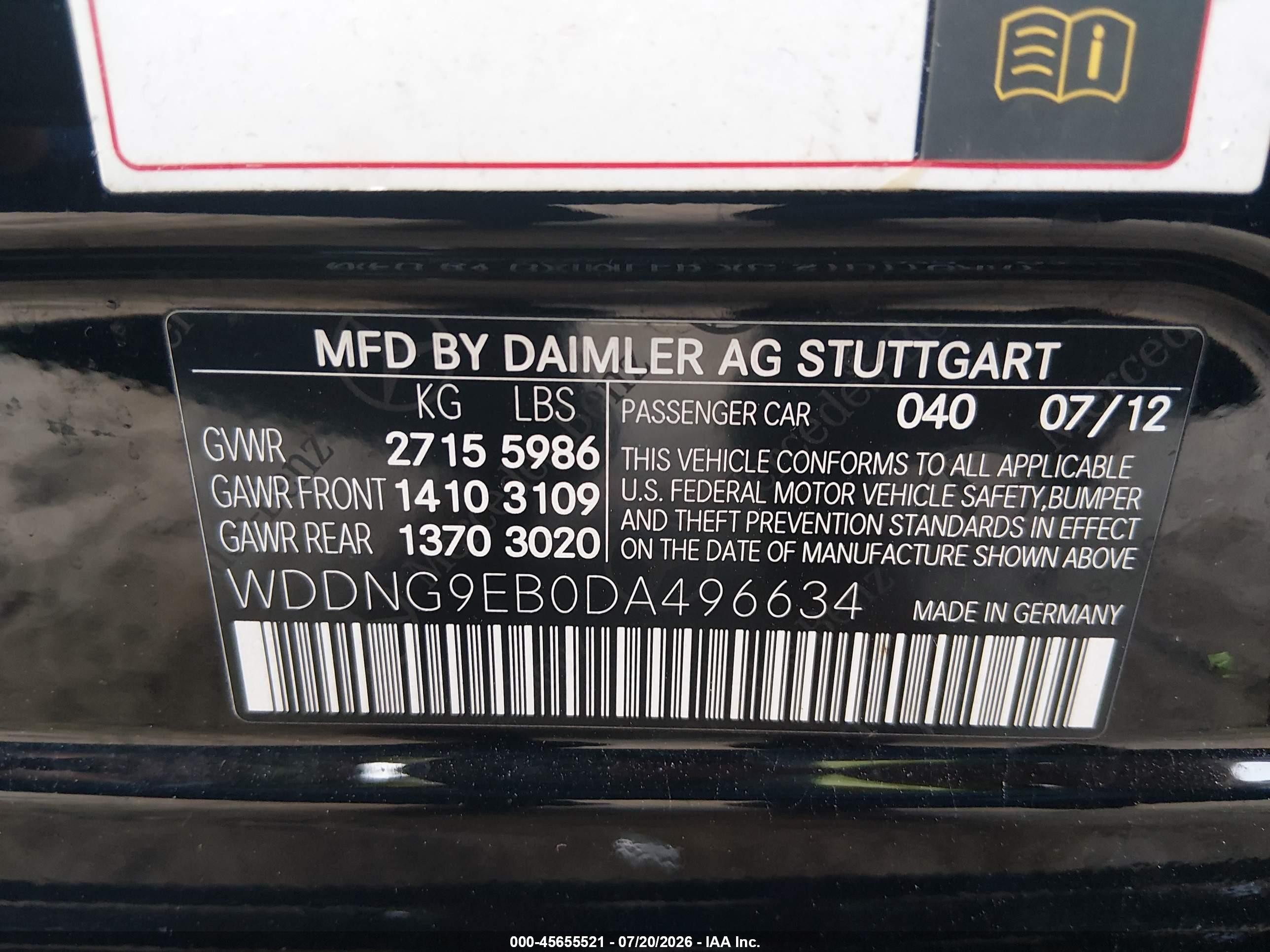 2013 Mercedes-benz S 550 4matic Black vin: WDDNG9EB0DA496634