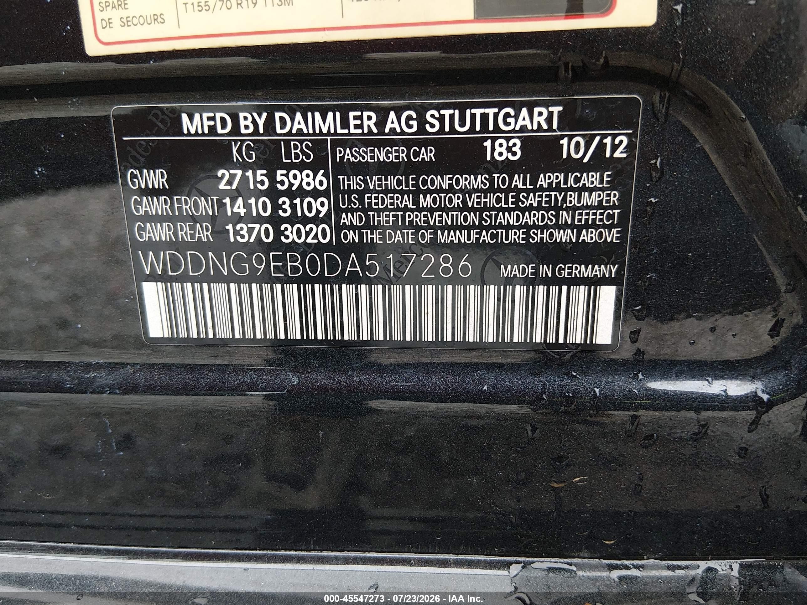 2013 Mercedes-benz S 550 4matic Серый vin: WDDNG9EB0DA517286
