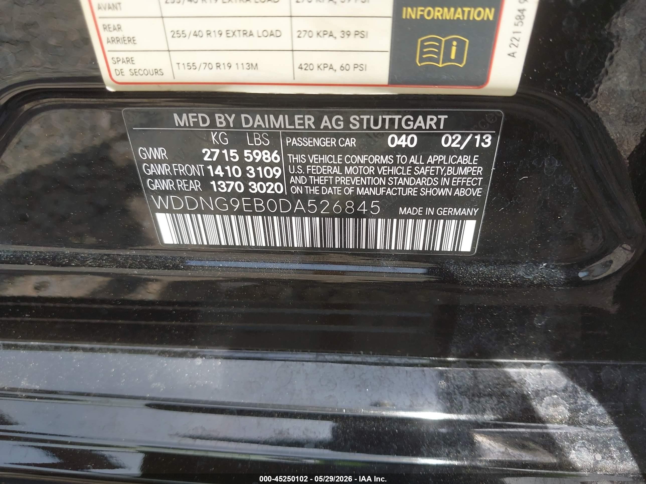 2013 Mercedes-benz S 550 4matic Black vin: WDDNG9EB0DA526845