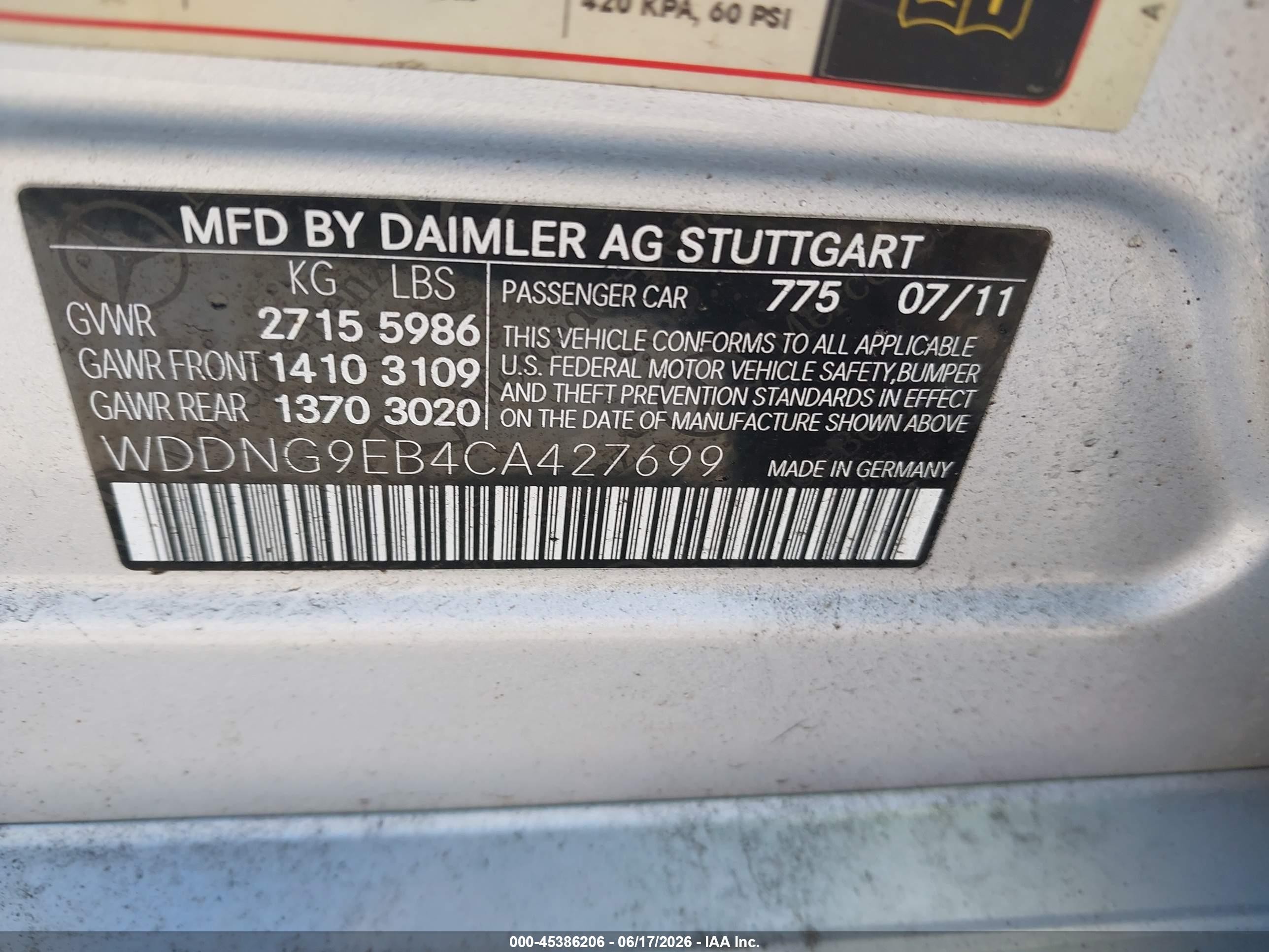 2012 Mercedes-benz S 550 4matic Серебряный vin: WDDNG9EB4CA427699