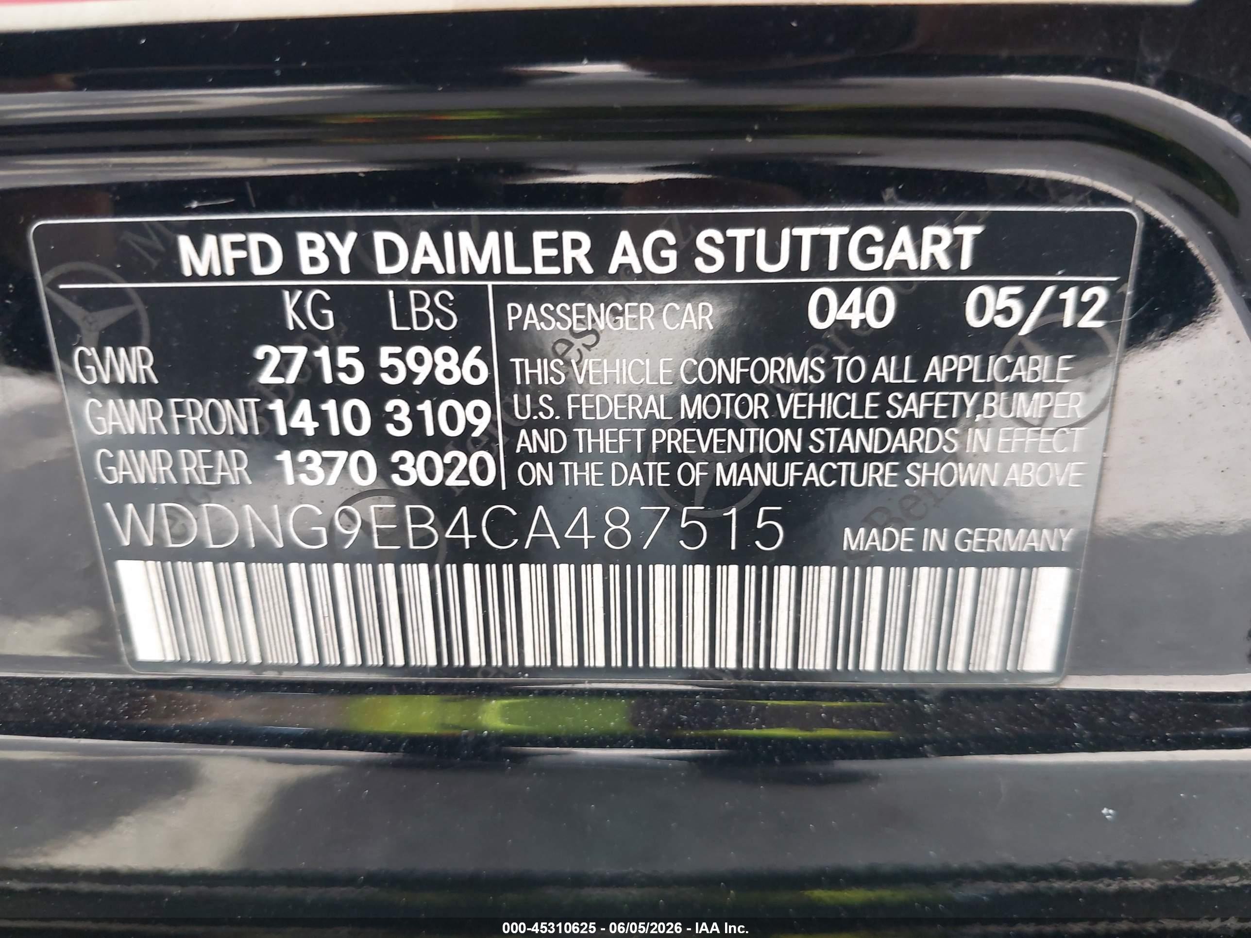 2012 Mercedes-benz S 550 4matic Black vin: WDDNG9EB4CA487515