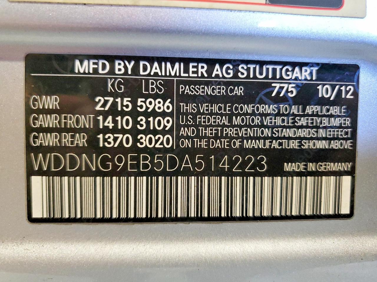 2013 Mercedes-benz S 550 4matic Silver vin: WDDNG9EB5DA514223