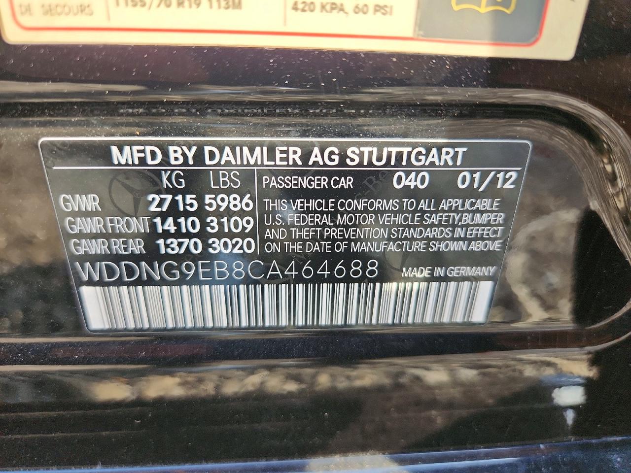 2012 Mercedes-benz S 550 4matic Black vin: WDDNG9EB8CA464688
