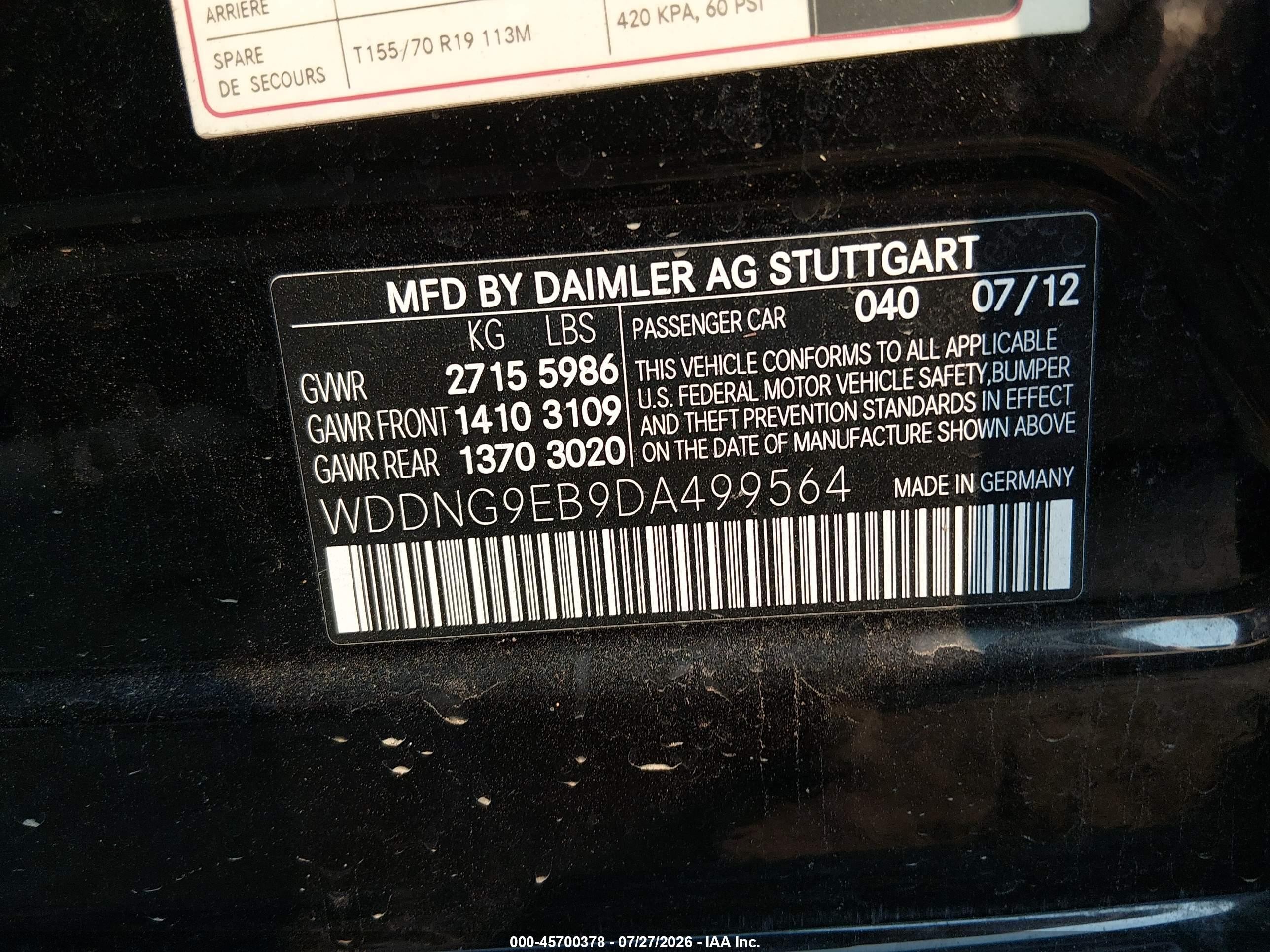 2013 Mercedes-benz S 550 4matic Black vin: WDDNG9EB9DA499564