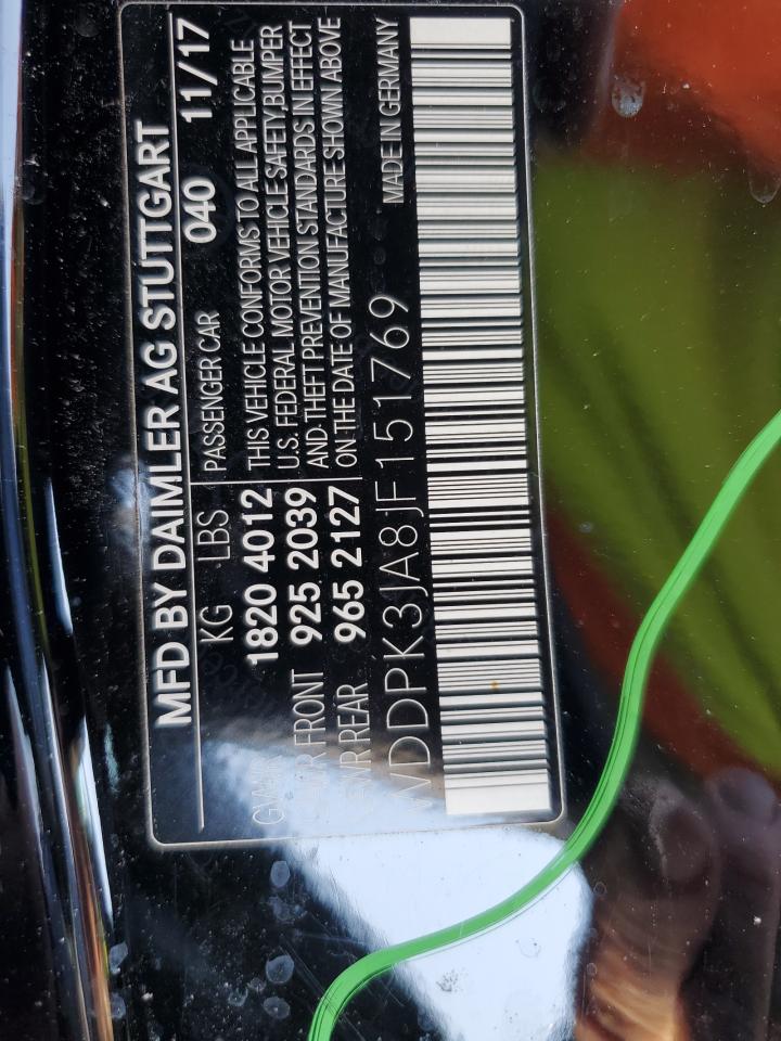 2018 Mercedes-benz Slc 300   Black vin: WDDPK3JA8JF151769