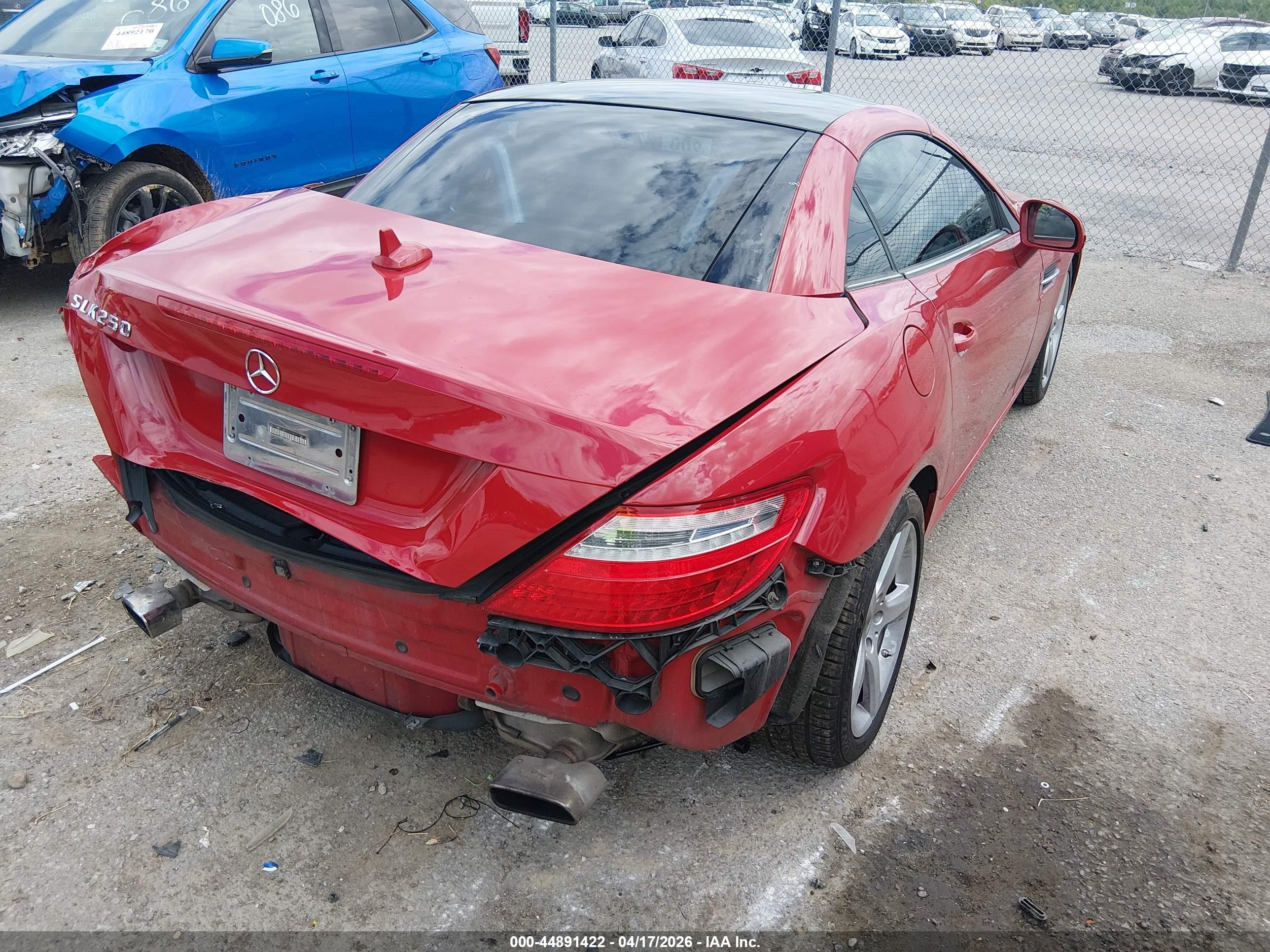 2012 Mercedes-benz Slk 250   Red vin: WDDPK4HA1CF034758