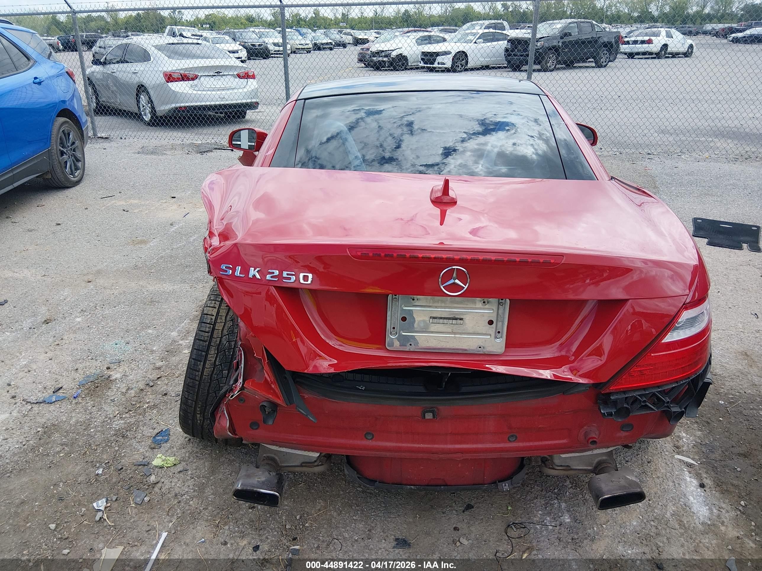 2012 Mercedes-benz Slk 250   Red vin: WDDPK4HA1CF034758