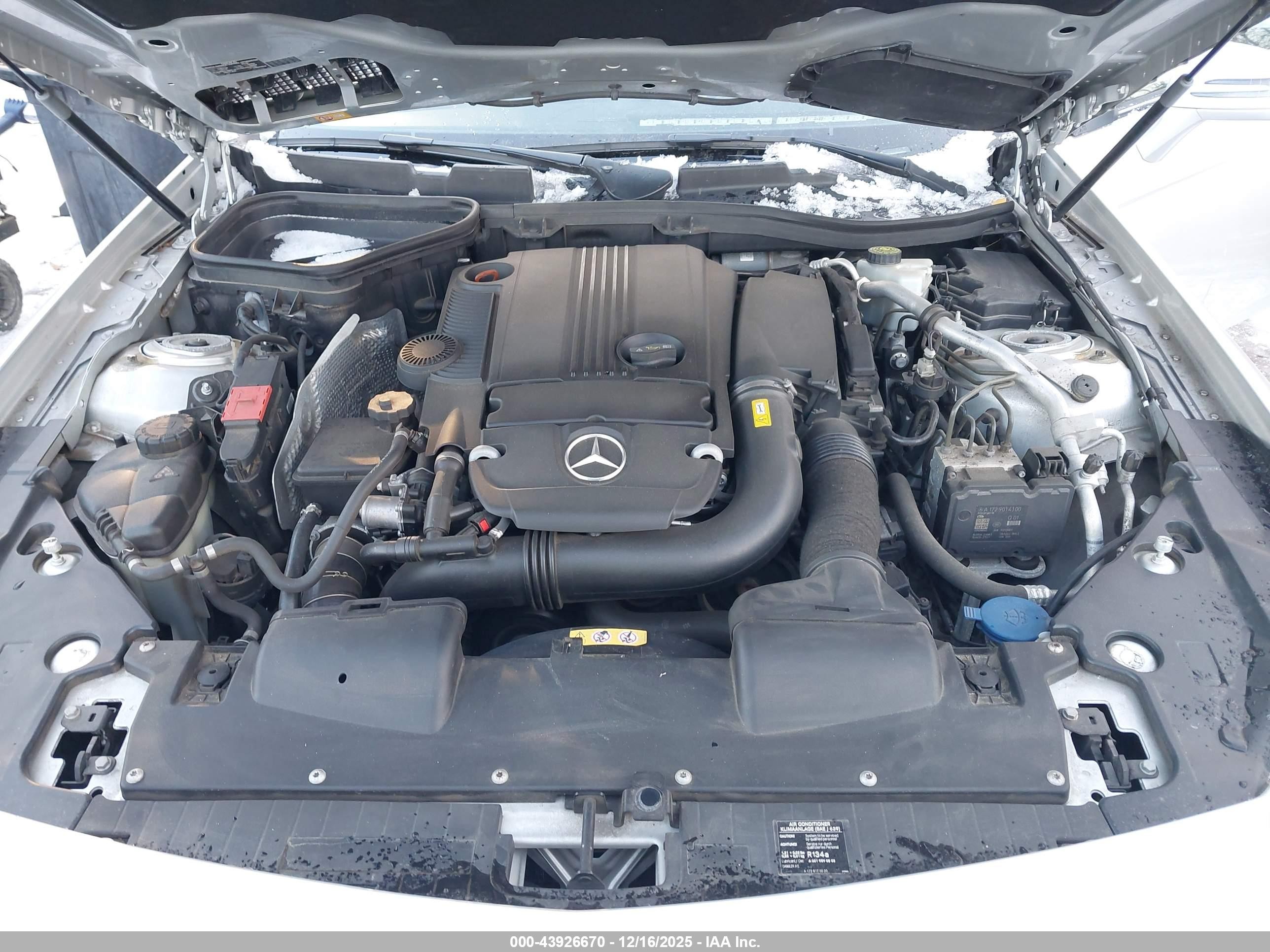 2013 Mercedes-benz Slk 250   Silver vin: WDDPK4HA1DF059743