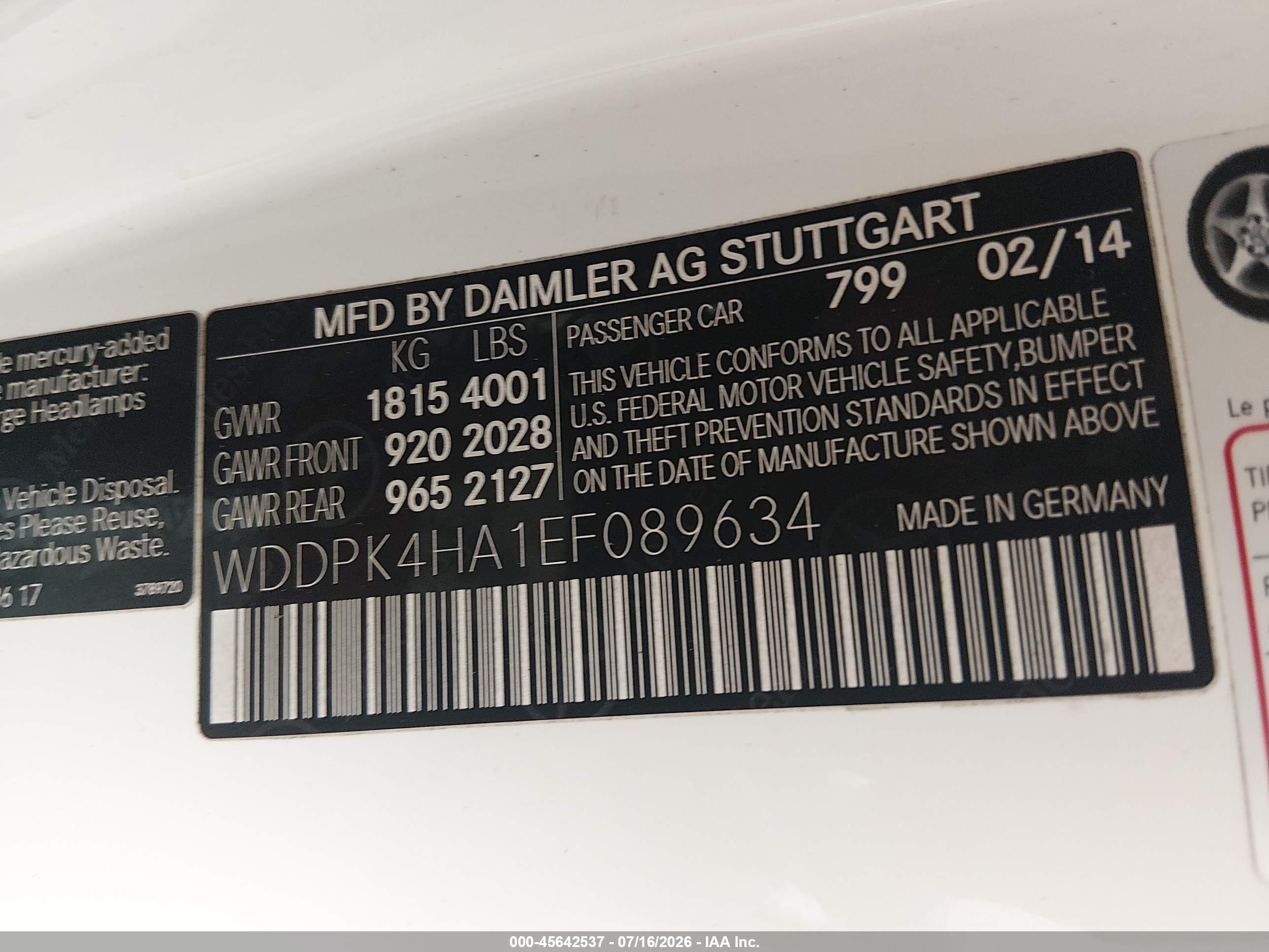 2014 Mercedes-benz Slk 250   Белый vin: WDDPK4HA1EF089634