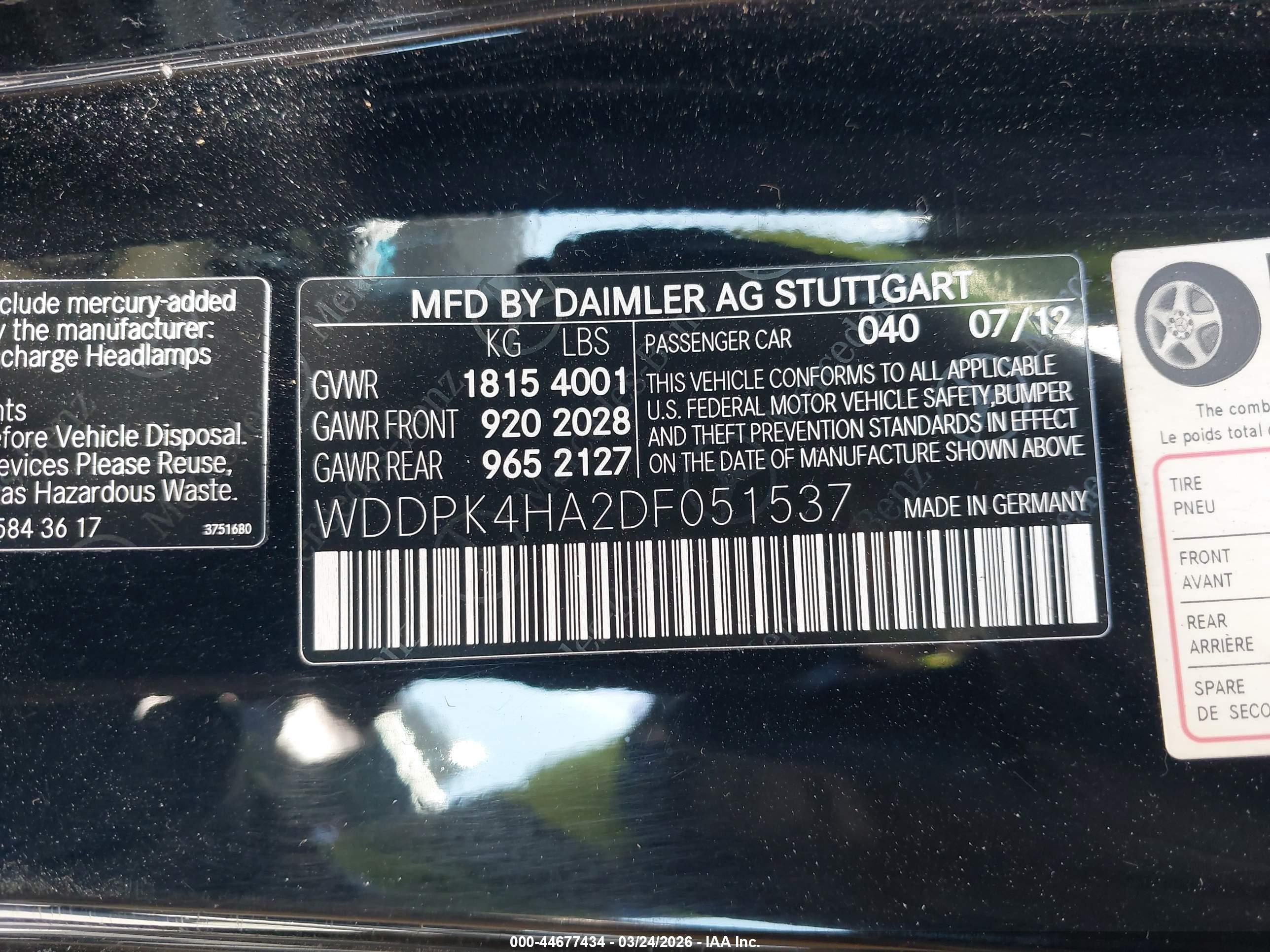2013 Mercedes-benz Slk 250   Black vin: WDDPK4HA2DF051537