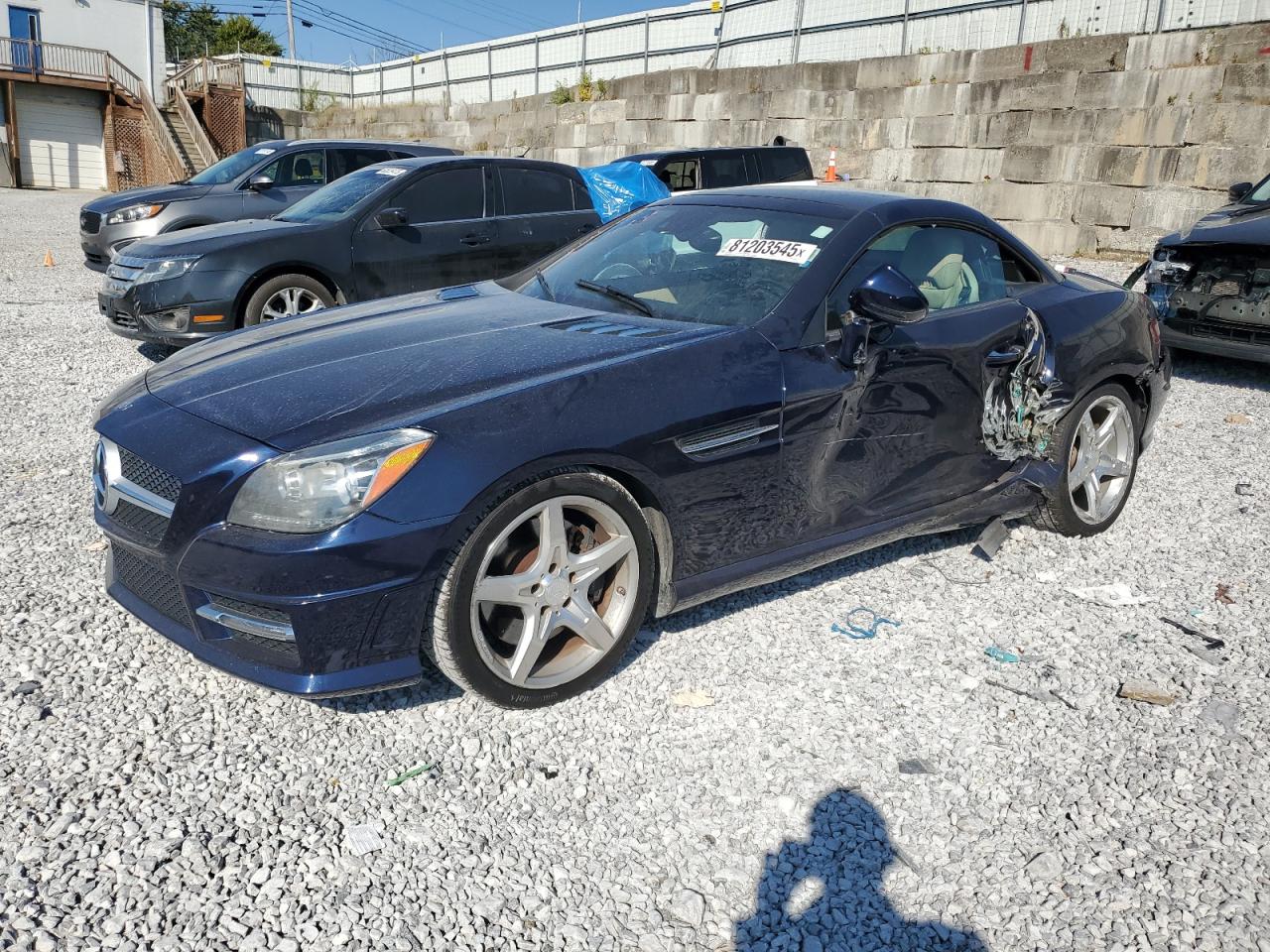 2014 Mercedes-benz Slk 250 Blue vin: WDDPK4HA3EF092003