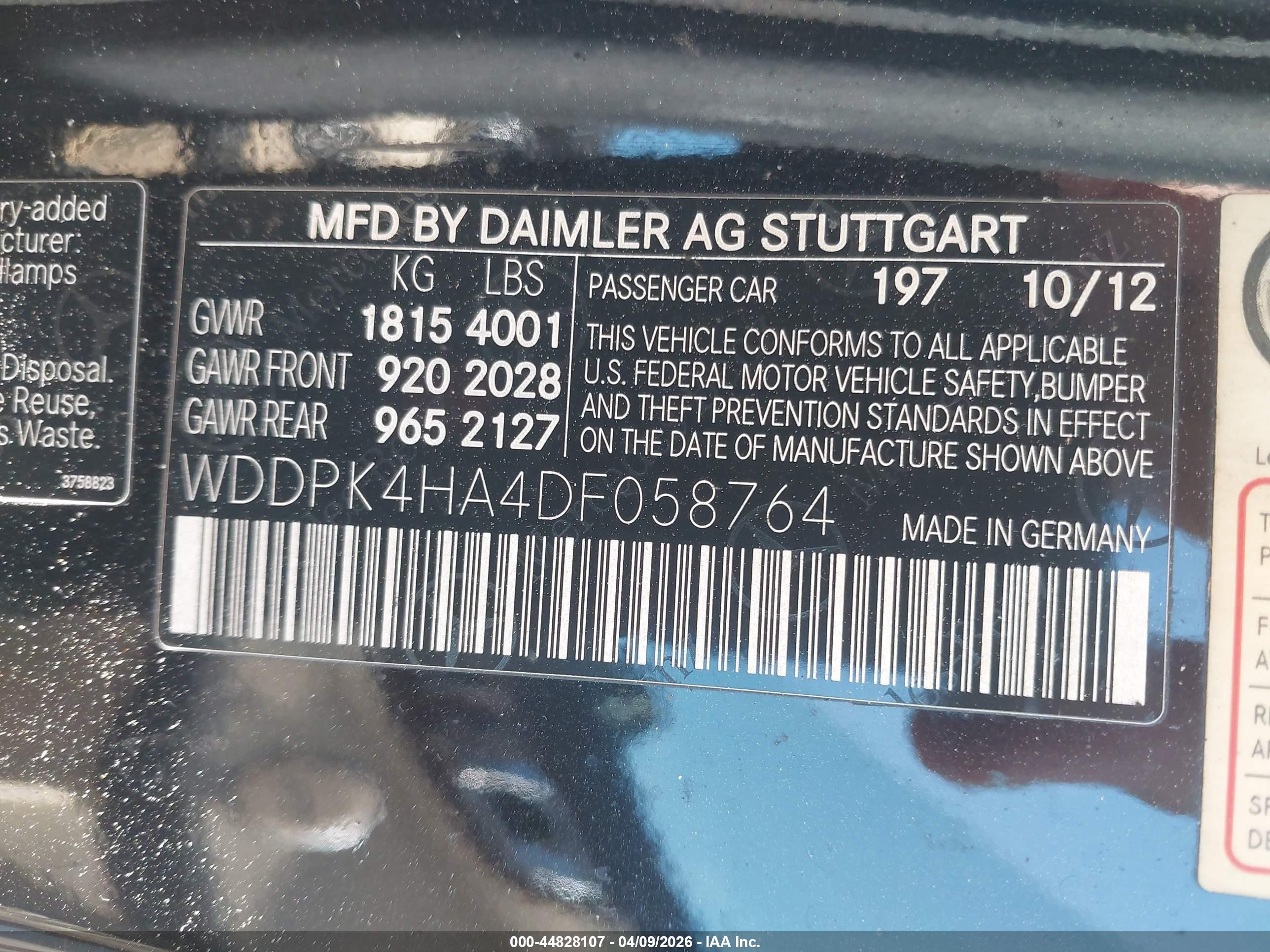 2013 Mercedes-benz Slk 250   Black vin: WDDPK4HA4DF058764