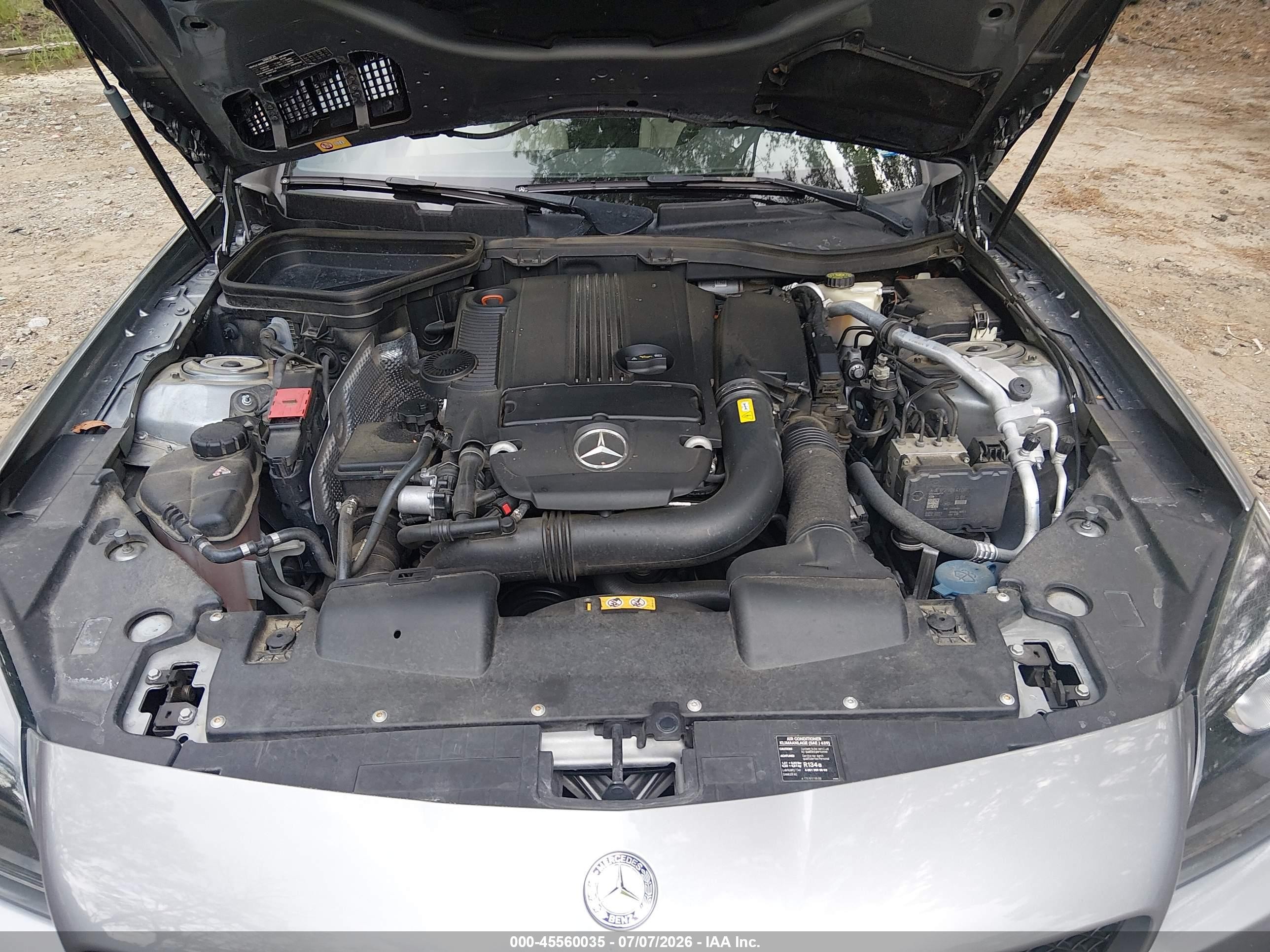 2014 Mercedes-benz Slk 250   Серебряный vin: WDDPK4HA6EF074689