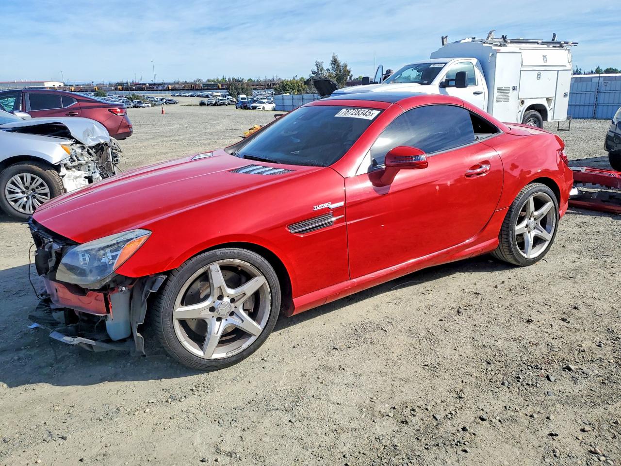 2014 Mercedes Benz Slk 250 Red vin: WDDPK4HA6EF077155