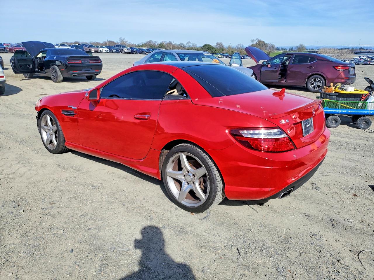 2014 Mercedes Benz Slk 250 Red vin: WDDPK4HA6EF077155
