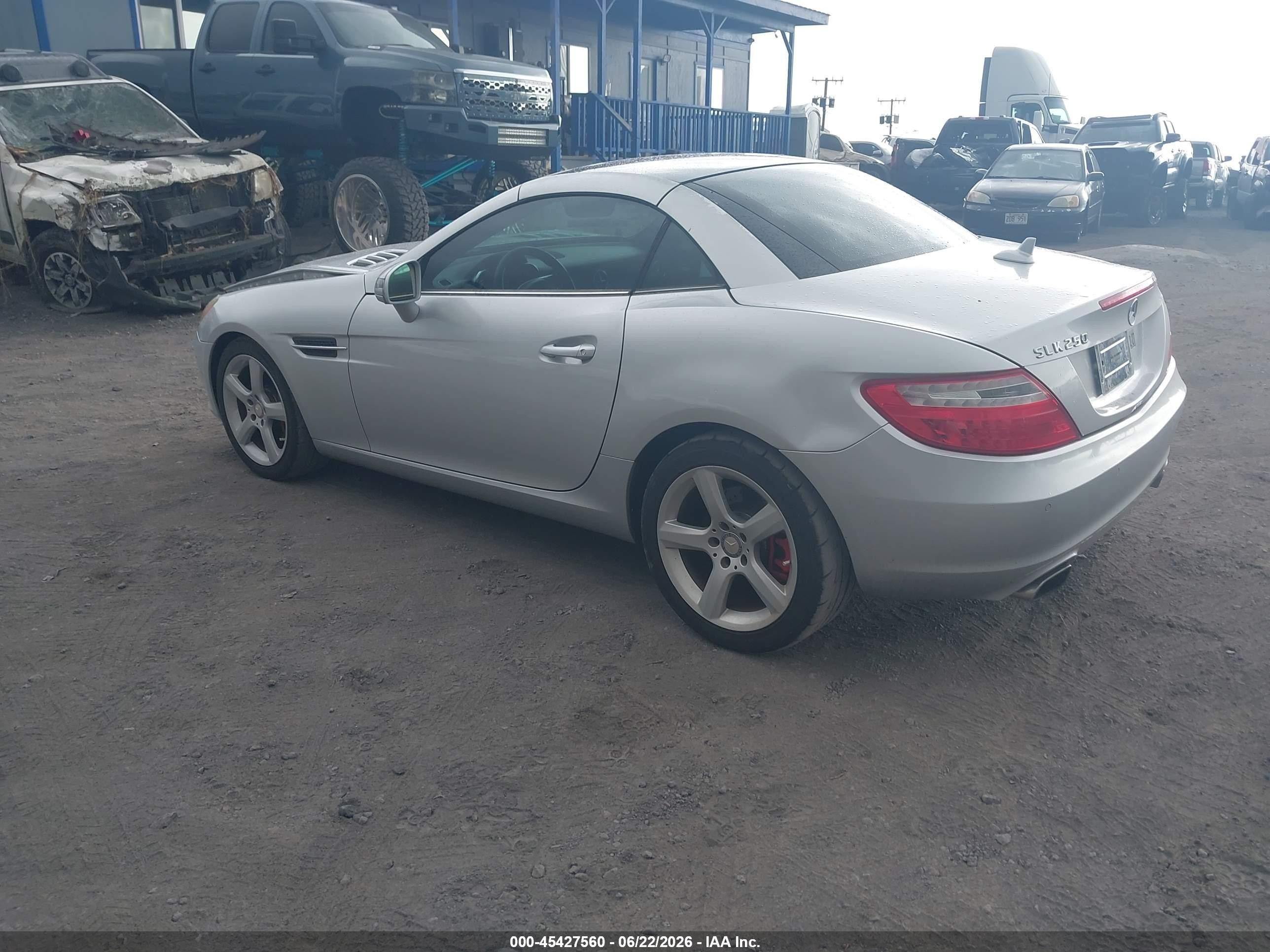 2013 Mercedes-benz Slk 250   Silver vin: WDDPK4HA7DF055986
