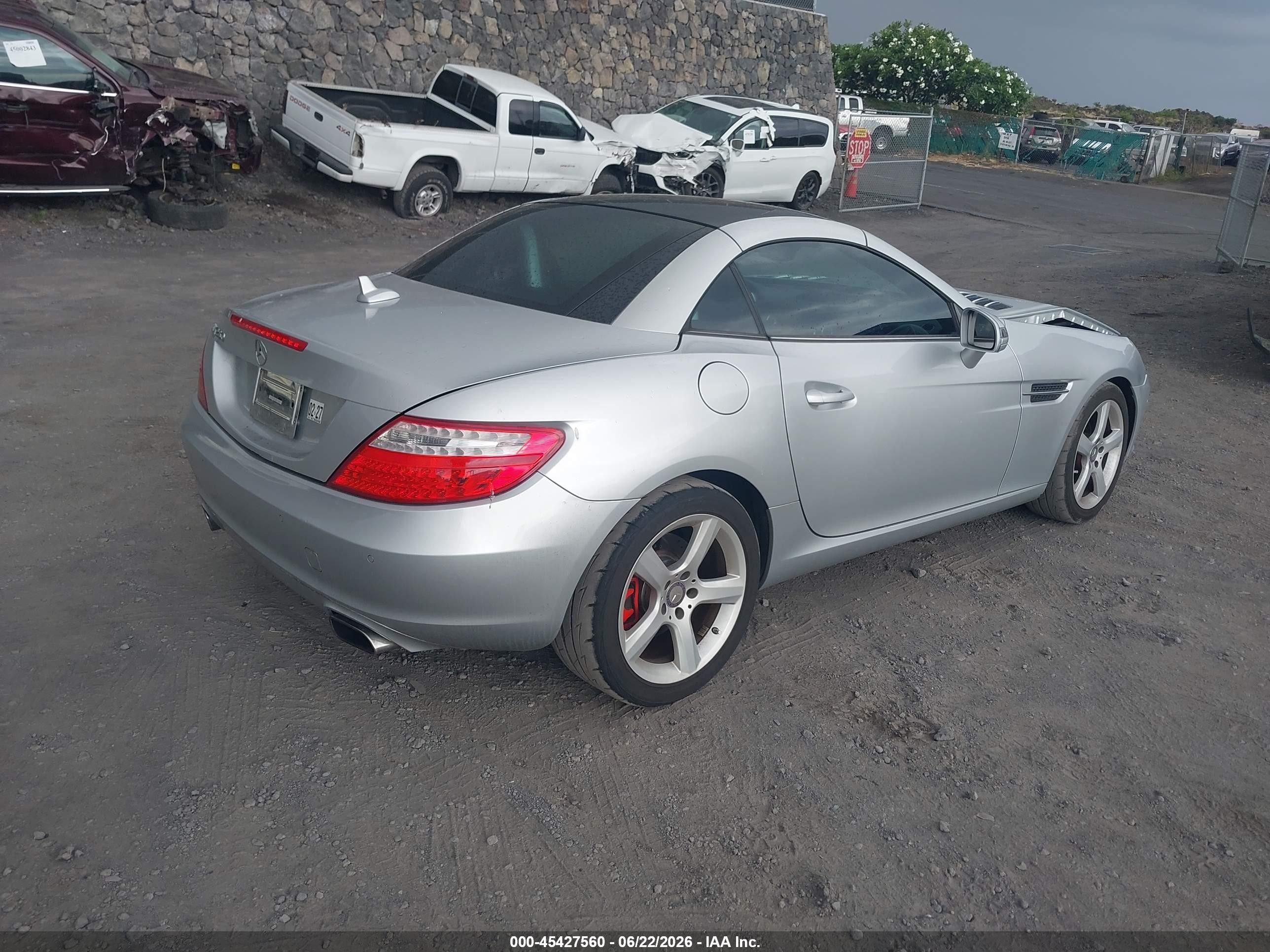 2013 Mercedes-benz Slk 250   Silver vin: WDDPK4HA7DF055986