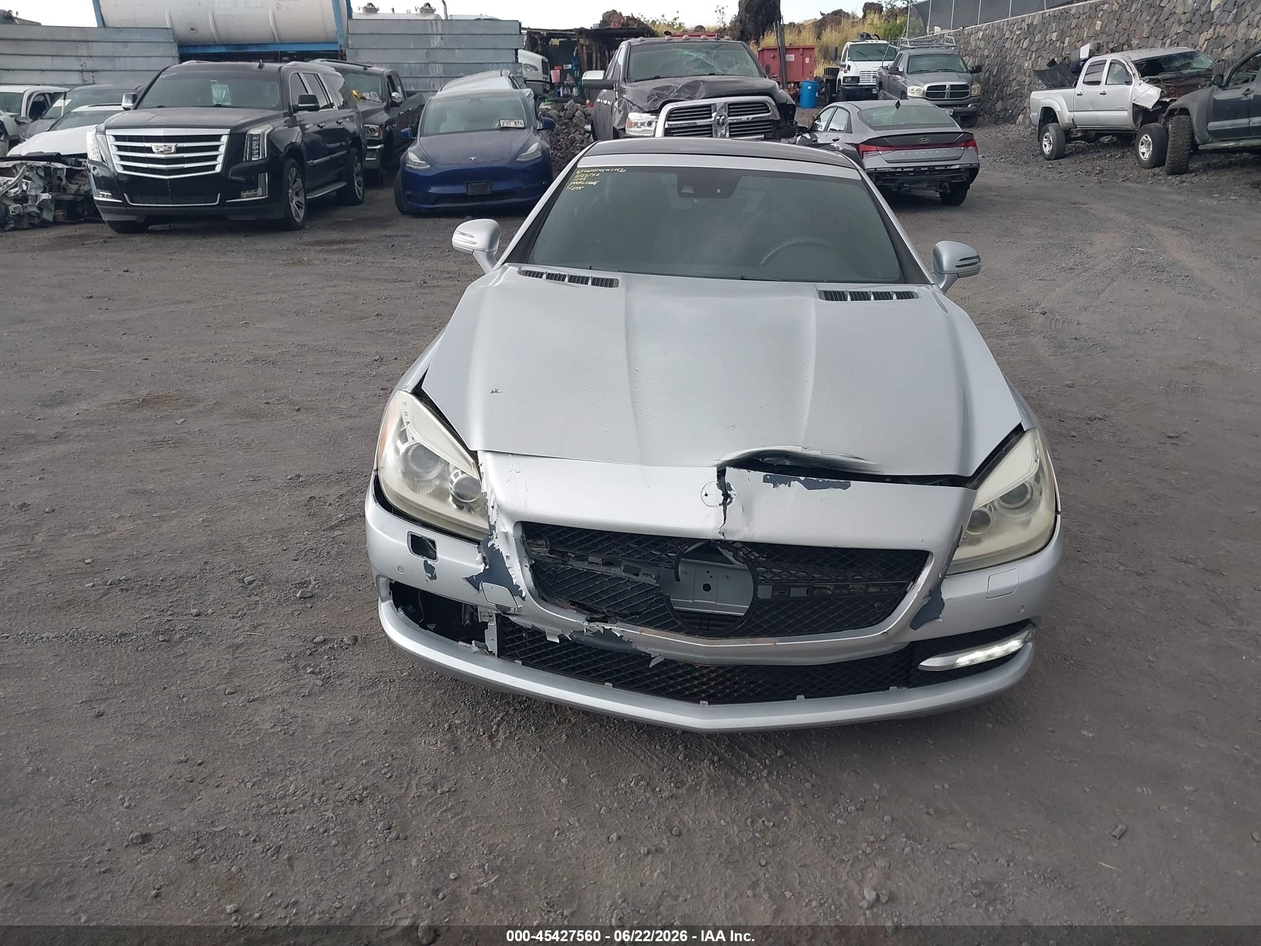 2013 Mercedes-benz Slk 250   Silver vin: WDDPK4HA7DF055986