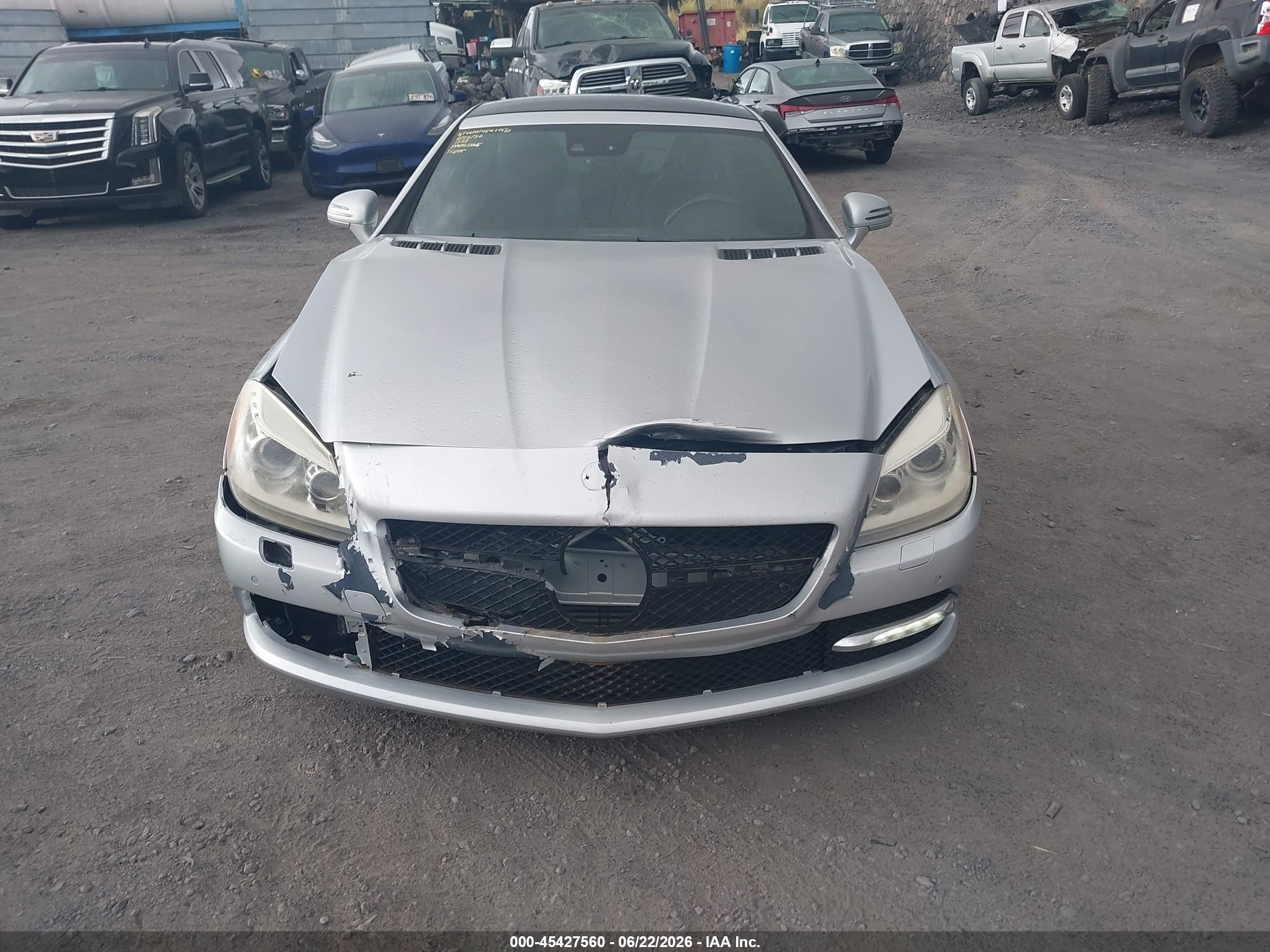2013 Mercedes-benz Slk 250   Silver vin: WDDPK4HA7DF055986