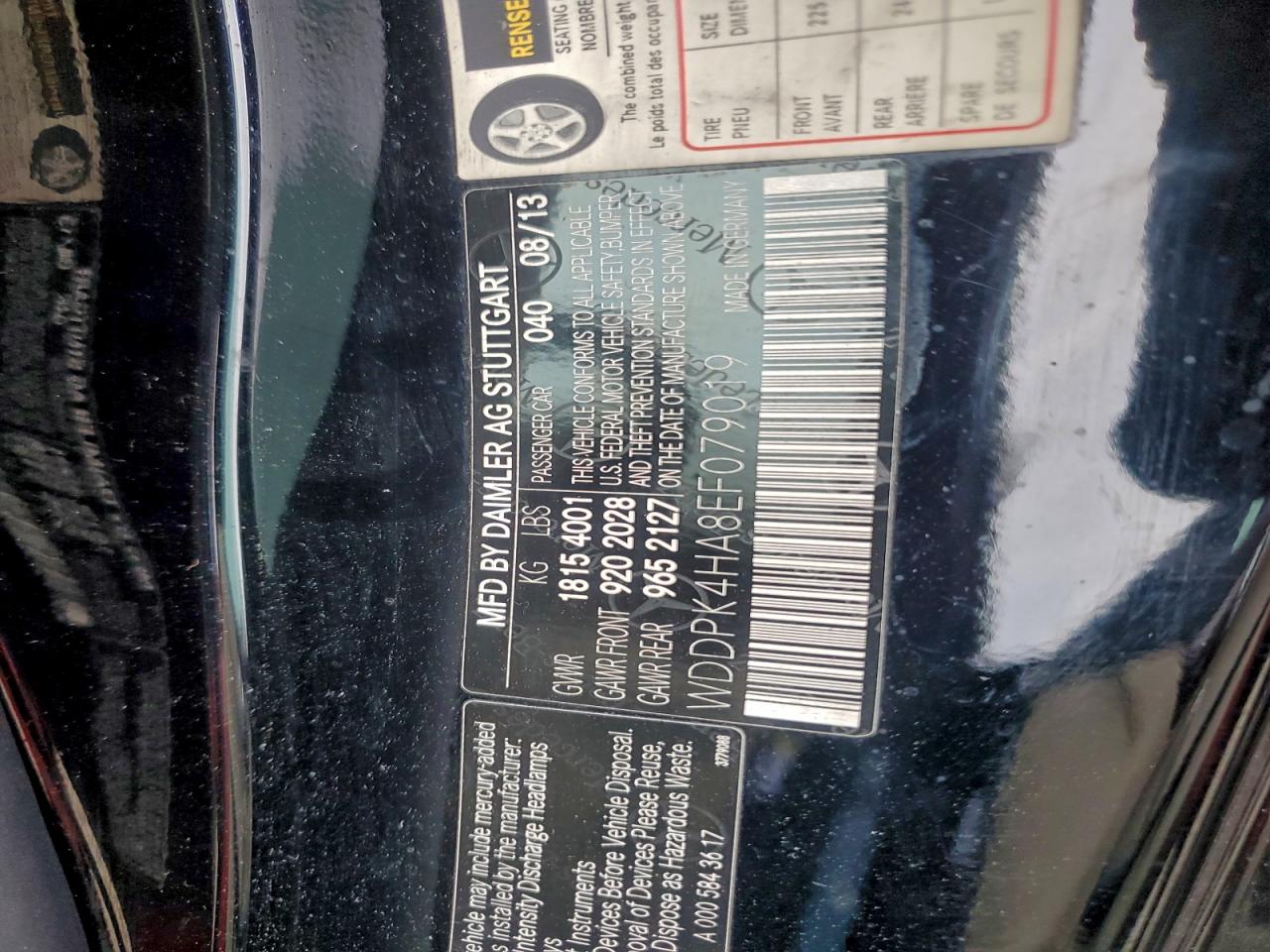 2014 Mercedes-benz Slk 250 Black vin: WDDPK4HA8EF079019