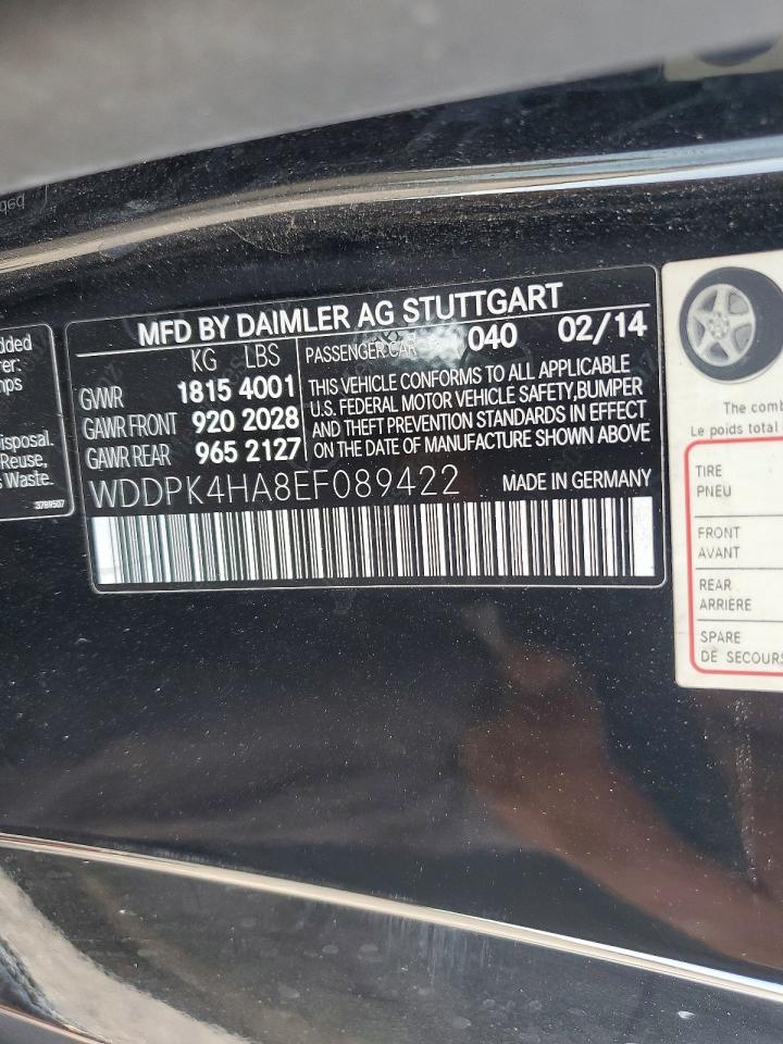 2014 Mercedes-benz Slk 250 Black vin: WDDPK4HA8EF089422