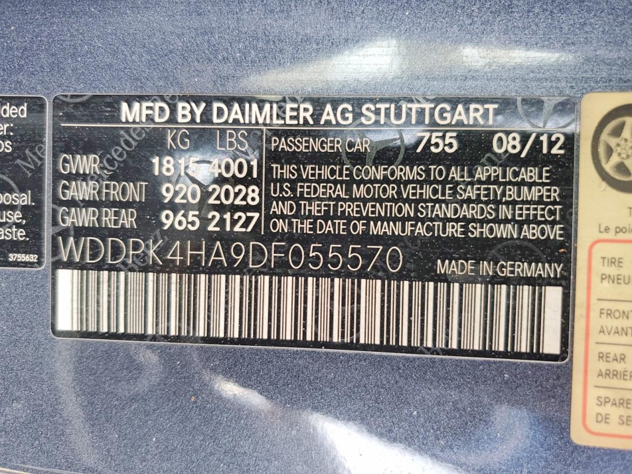 2013 Mercedes-benz Slk 250 Gray vin: WDDPK4HA9DF055570