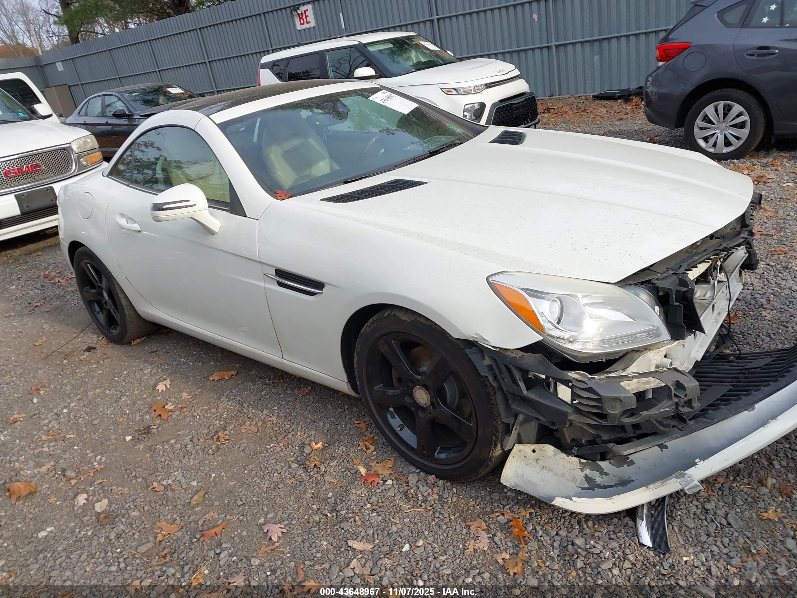 2013 Mercedes-benz Slk 250   White vin: WDDPK4HA9DF057190